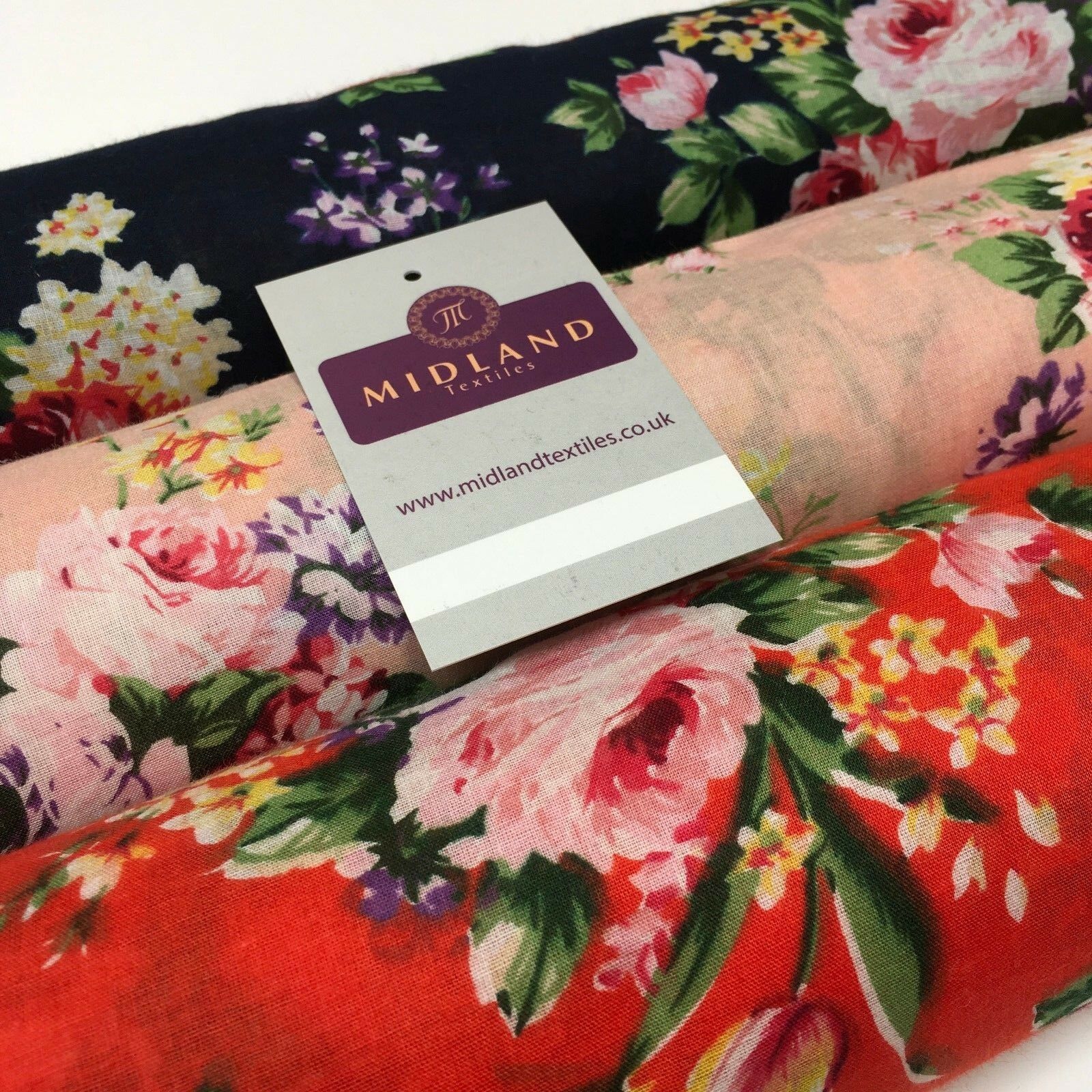 Vintage Floral Printed 100% Cotton Lawn Dress Fabric 58' Wide MH953 Mtex