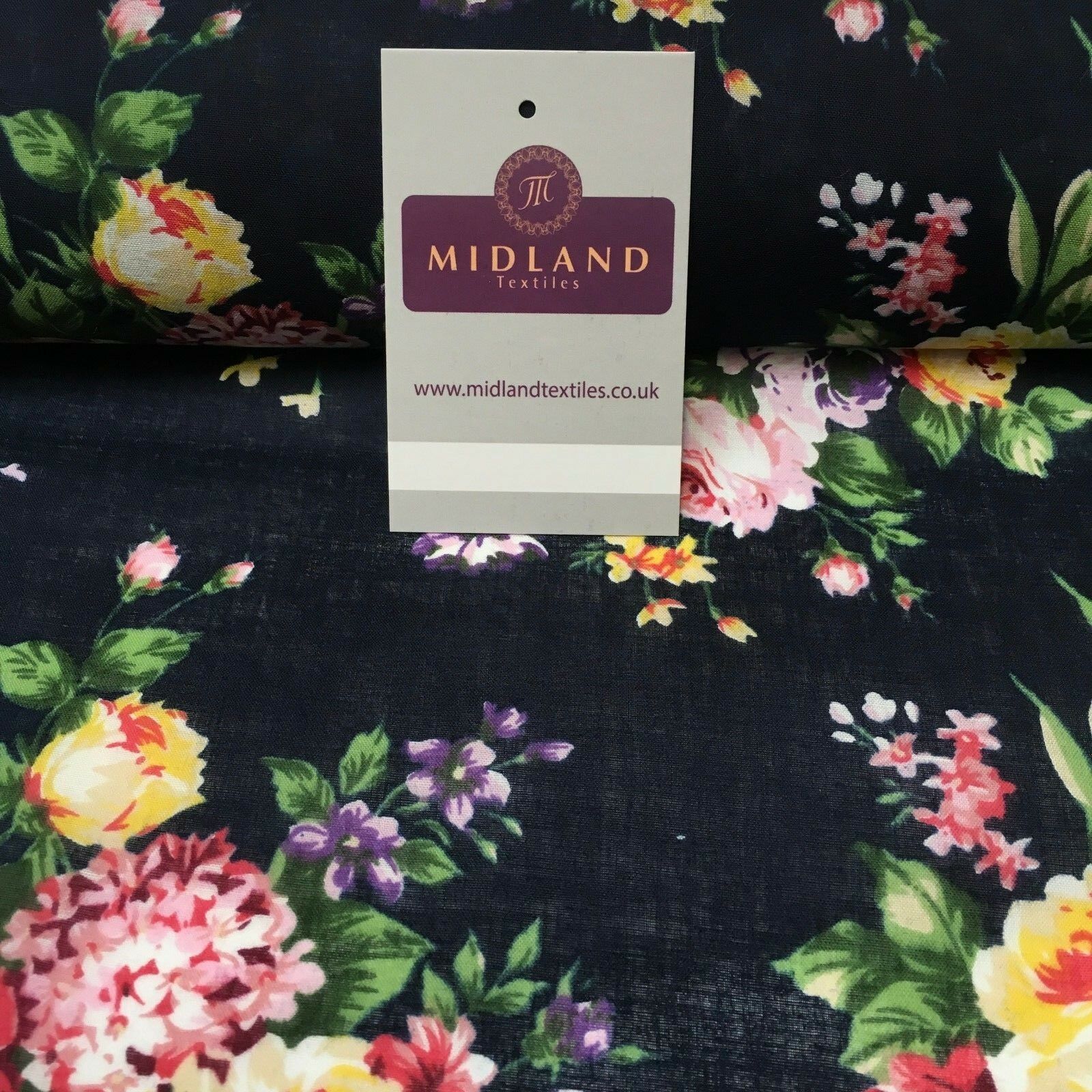 Vintage Floral Printed 100% Cotton Lawn Dress Fabric 58' Wide MH953 Mtex