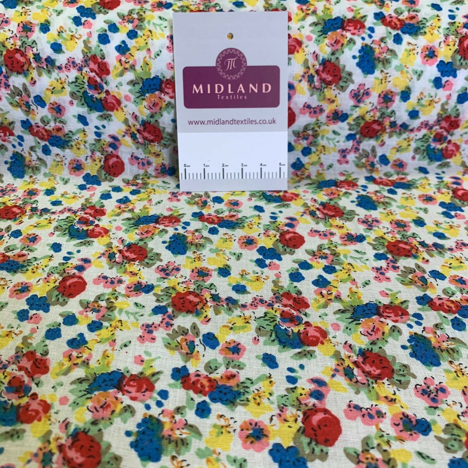 Vintage Floral Printed 100% Cotton Lawn Dress Fabric 58' Wide MH953 Mtex