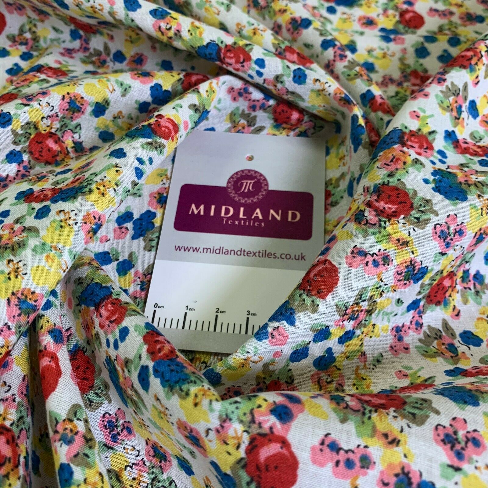 Vintage Floral Printed 100% Cotton Lawn Dress Fabric 58' Wide MH953 Mtex