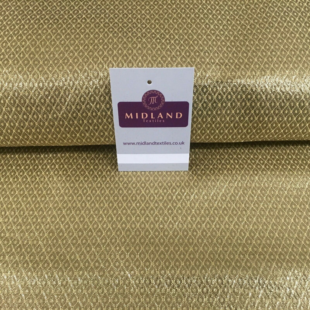 Gold Banarsi textured Geometric Lame Brocade Fabric 111 cm MA1121 Mtex