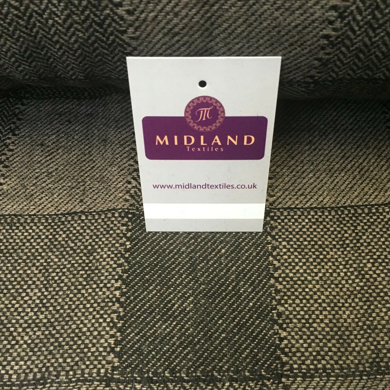 Brown & Black Check wool blend Melton Coating Poly Boucle Fabric 147 cm MK1194-5