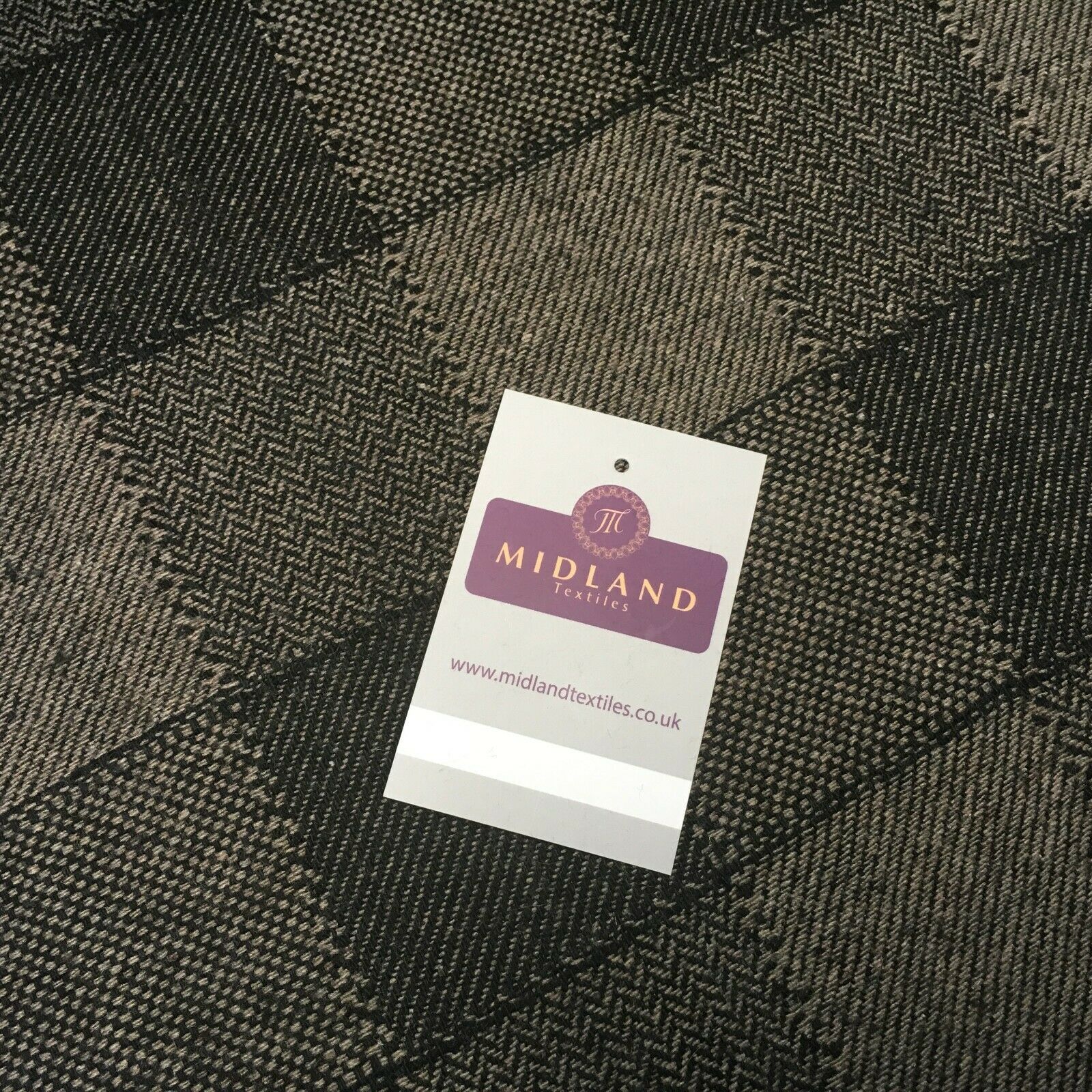 Brown & Black Check wool blend Melton Coating Poly Boucle Fabric 147 cm MK1194-5