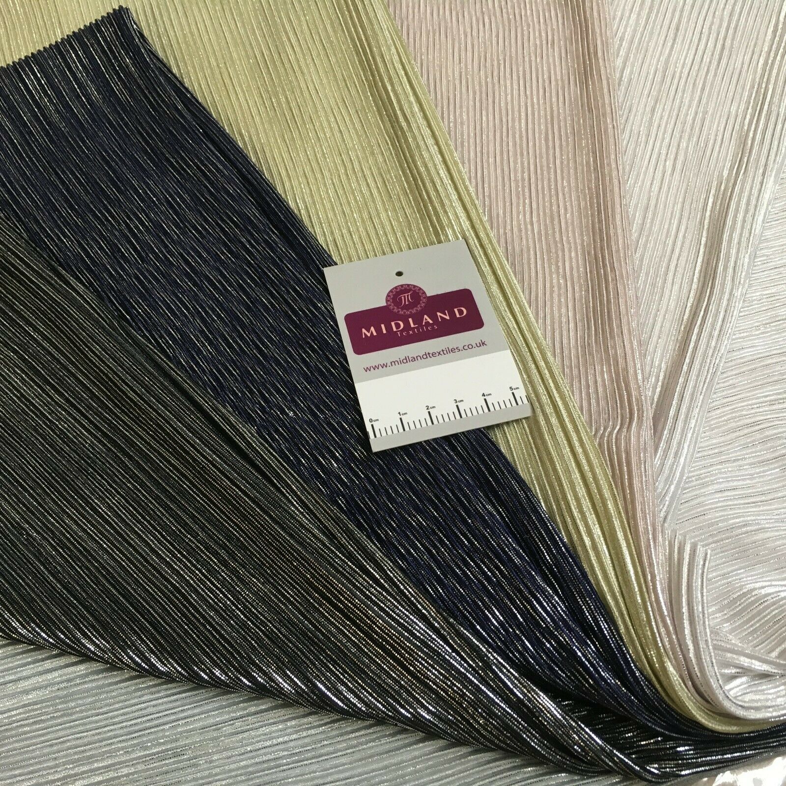Silver Foil Metallic Pleated Palazzo Crushed Stretch Fabric 150 cm MR1375 Mtex
