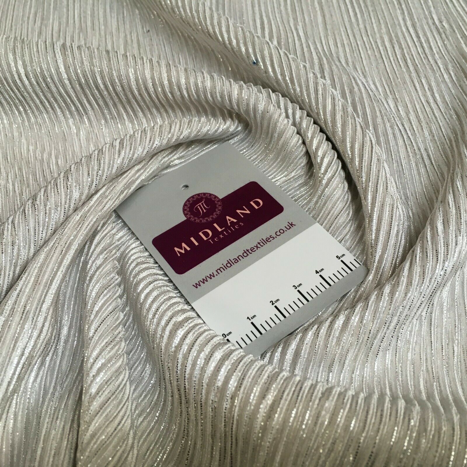 Silver Foil Metallic Pleated Palazzo Crushed Stretch Fabric 150 cm MR1375 Mtex