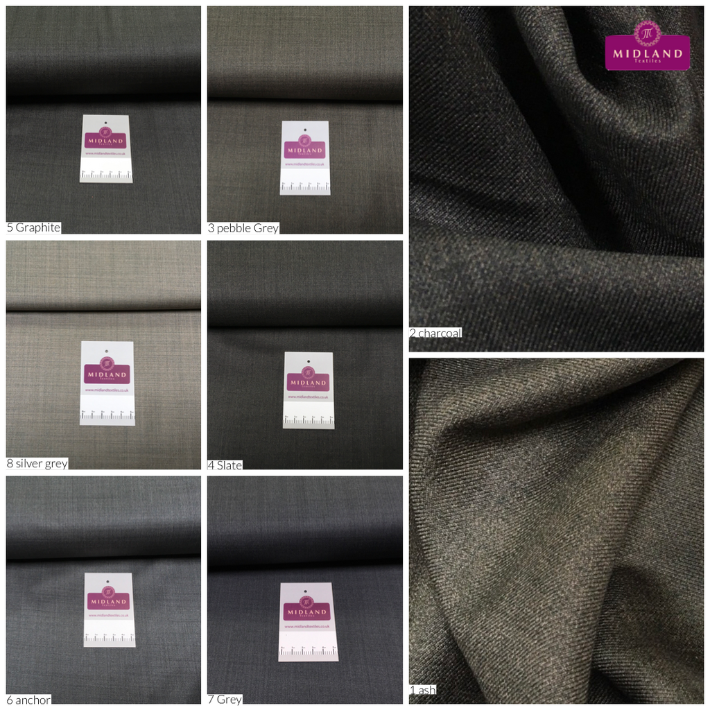 Premium woven grey suiting fabric M1497 Mtex