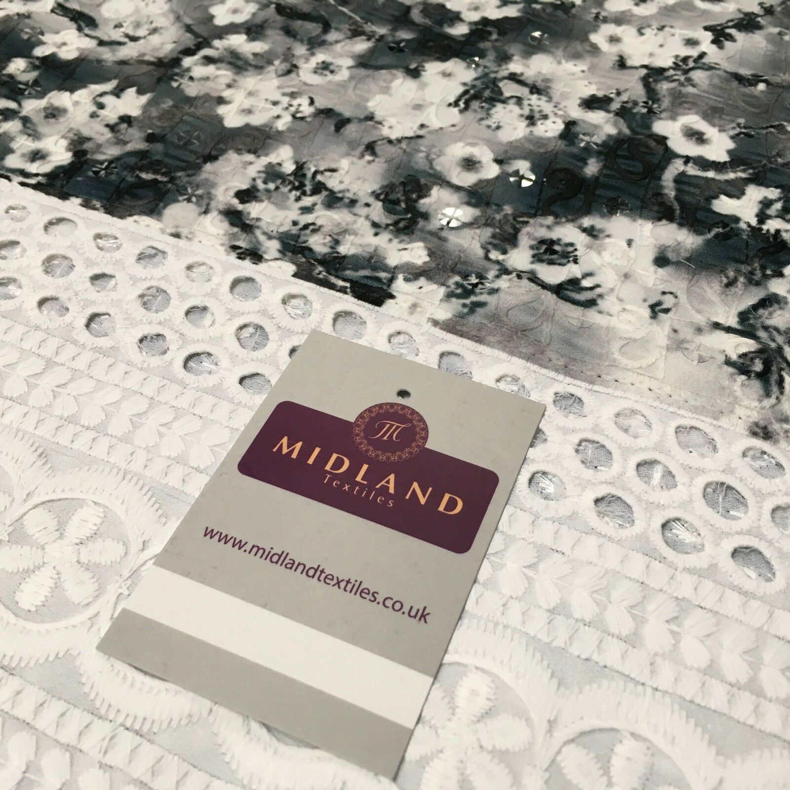 Digital Printed Cotton Border with Sequin Fabric 55' Wide MQ995 Mtex