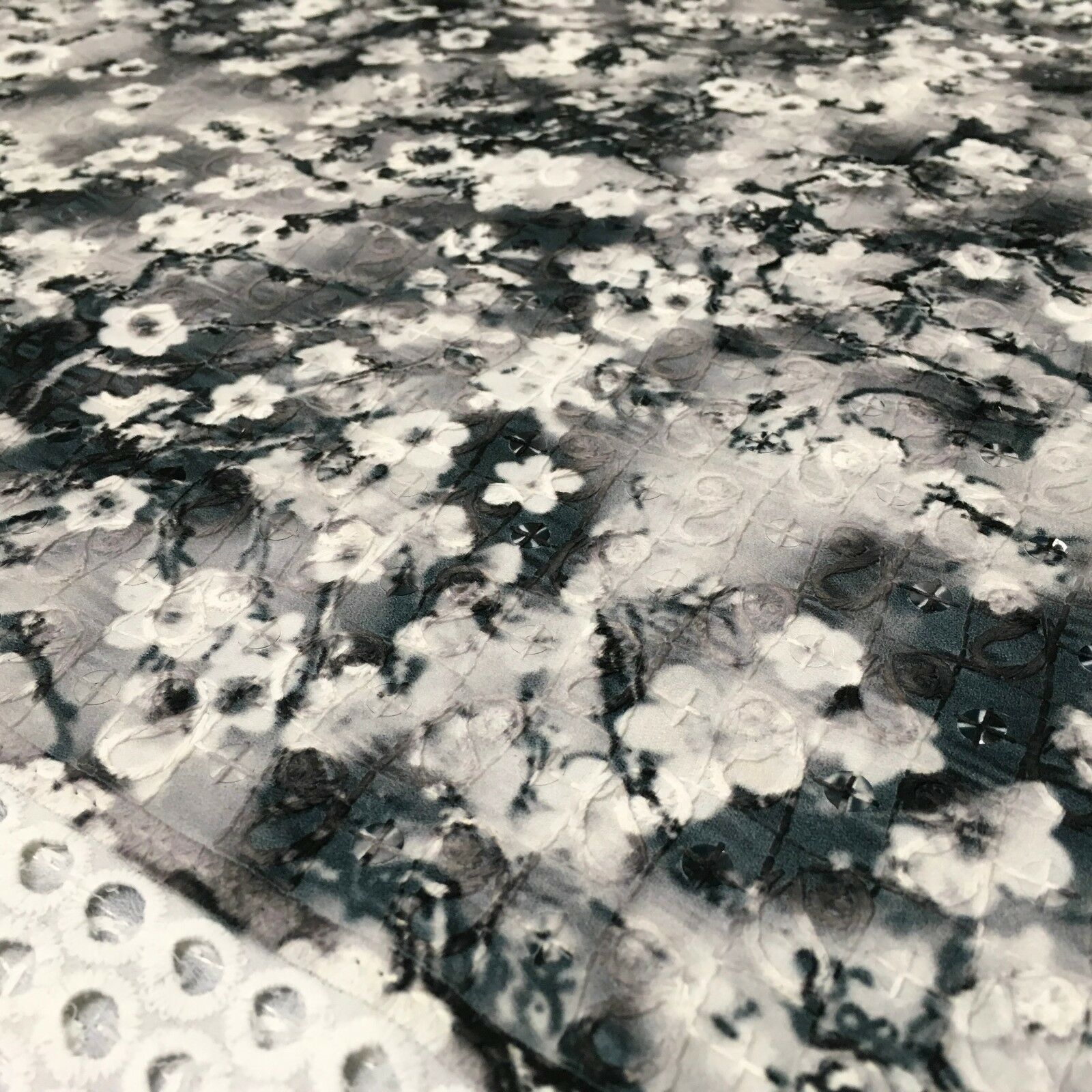 Digital Printed Cotton Border with Sequin Fabric 55' Wide MQ995 Mtex