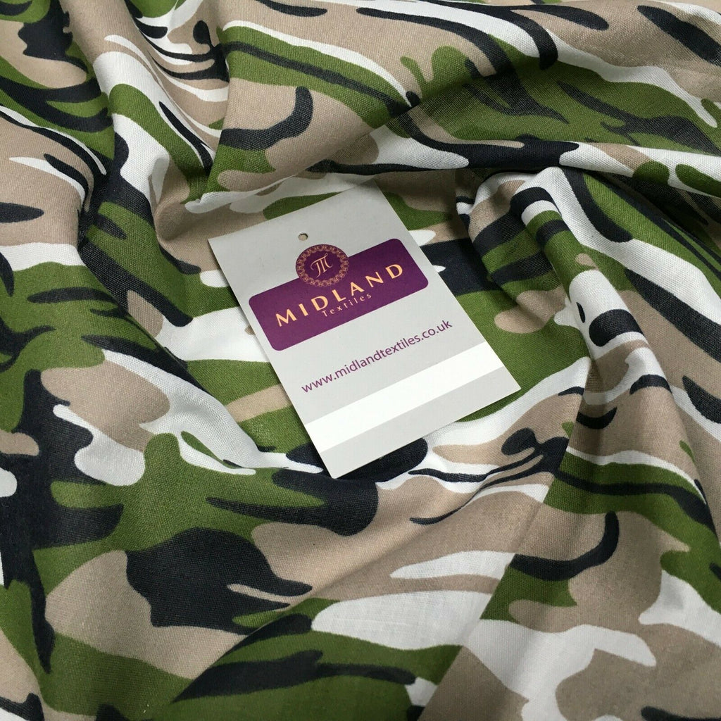 Army Military Camouflage  Polycotton Fabric 110cm Wide MS1352 Mtex