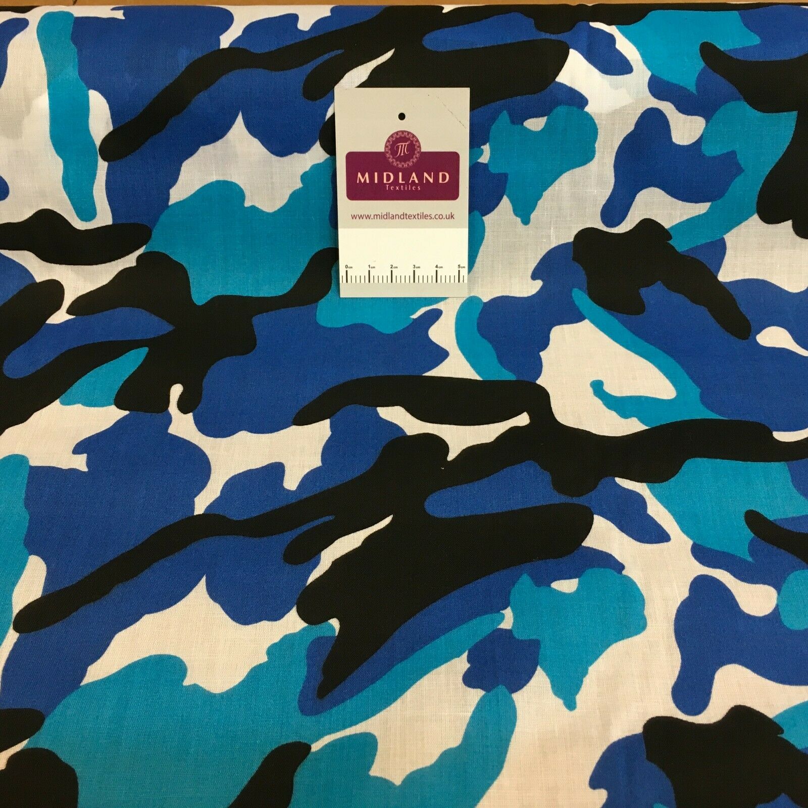 Blue Camouflage 100% Cotton Material - Survival General