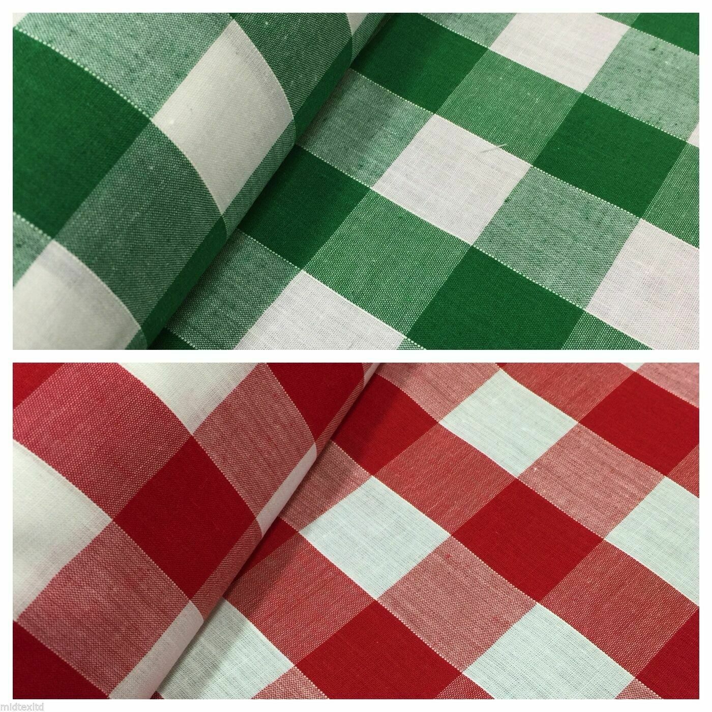 Timeless 1-inch Gingham Check Polycotton Fabric - 44' Wide - M31 Mtex