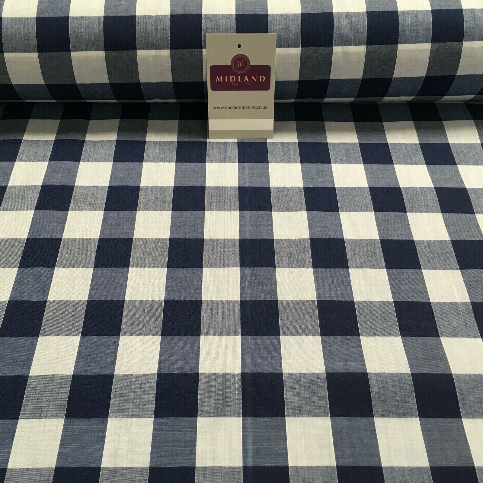 Timeless 1-inch Gingham Check Polycotton Fabric - 44' Wide - M31 Mtex