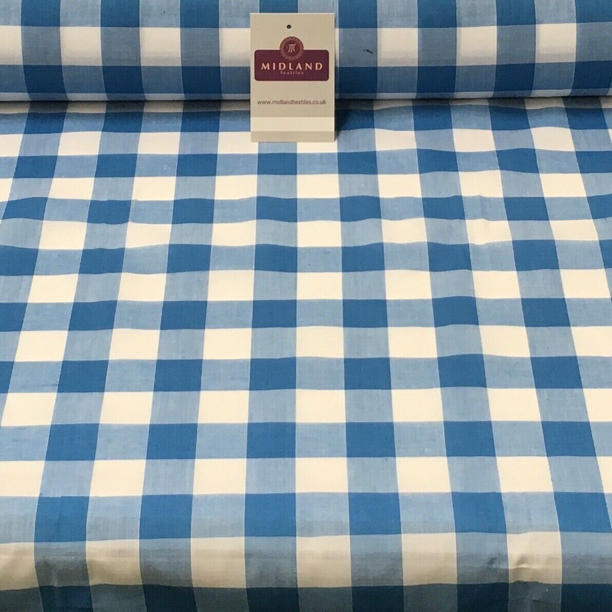 Timeless 1-inch Gingham Check Polycotton Fabric - 44' Wide - M31 Mtex