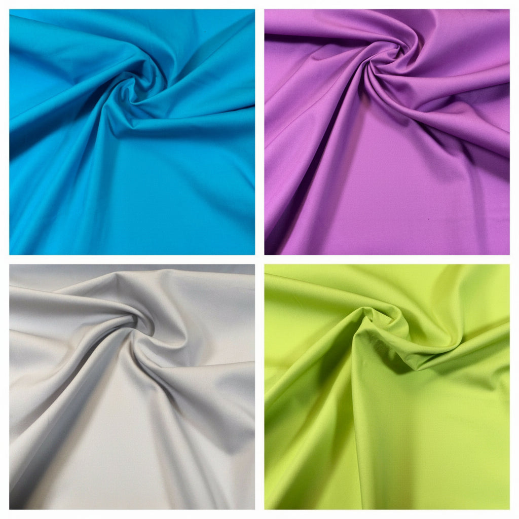100% Cotton Poplin Fabric - Plain Dress & Craft Weight - 45
