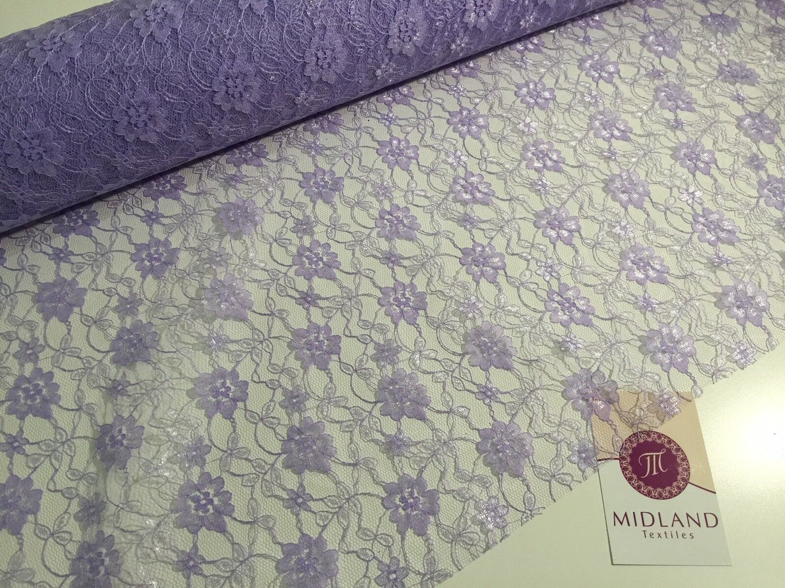 Floral Lace Net Fabric (Per Metre) Midtex  45' Wide M184