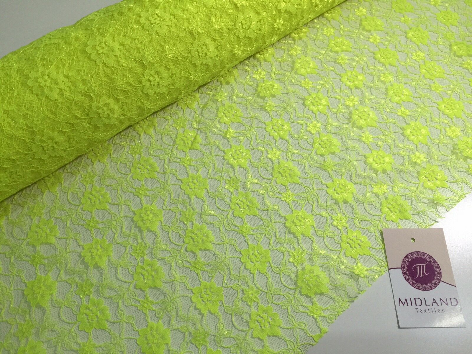 Floral Lace Net Fabric (Per Metre) Midtex  45' Wide M184