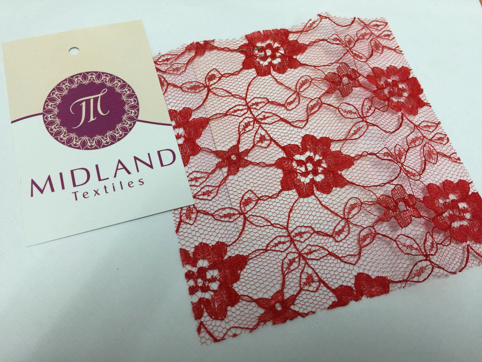 Floral Lace Net Fabric (Per Metre) Midtex  45' Wide M184