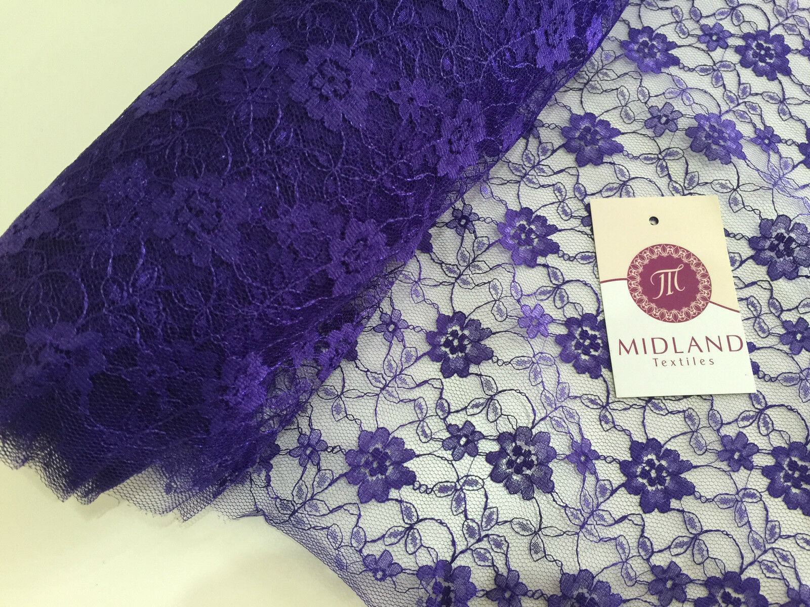 Floral Lace Net Fabric (Per Metre) Midtex  45' Wide M184