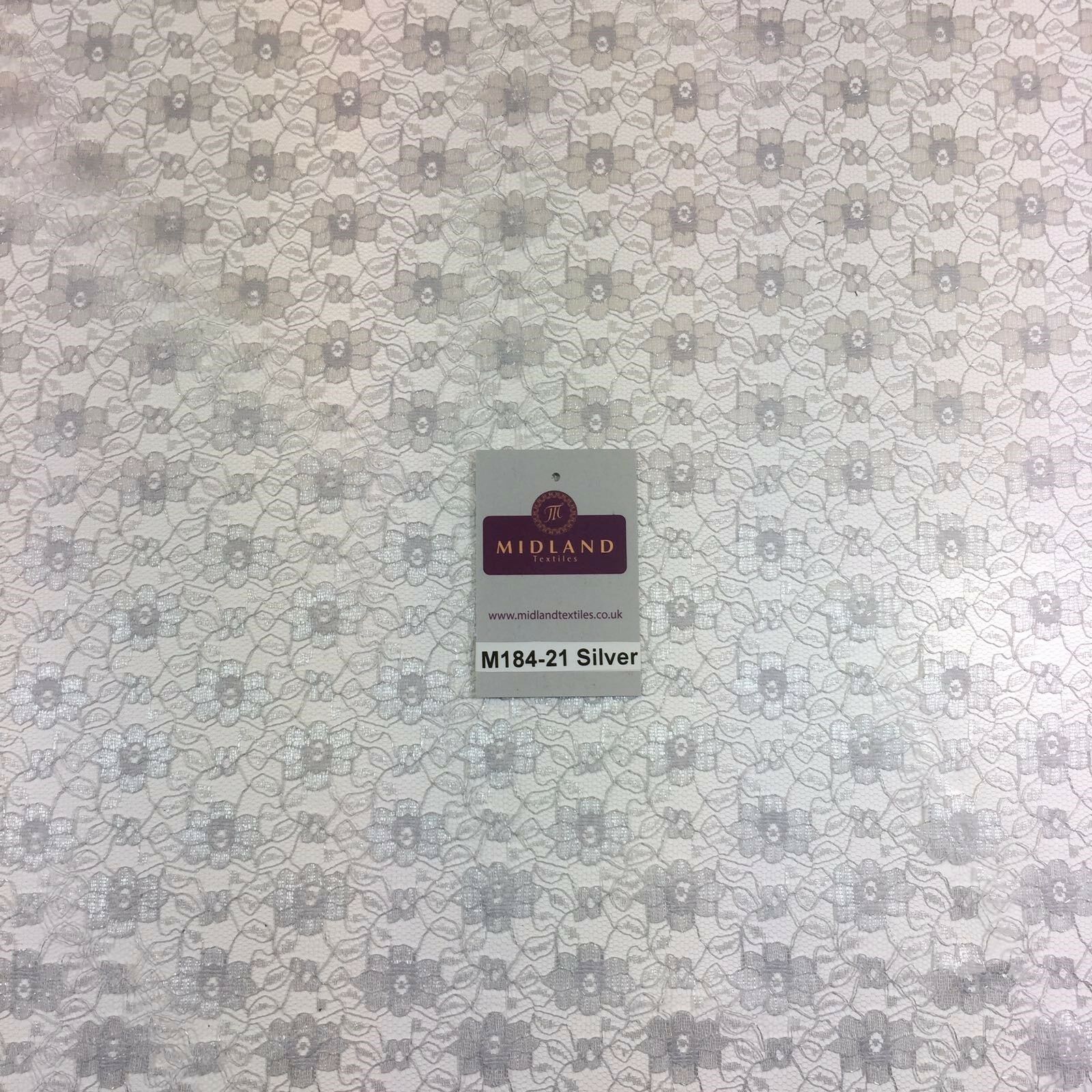 Floral Lace Net Fabric (Per Metre) Midtex  45' Wide M184