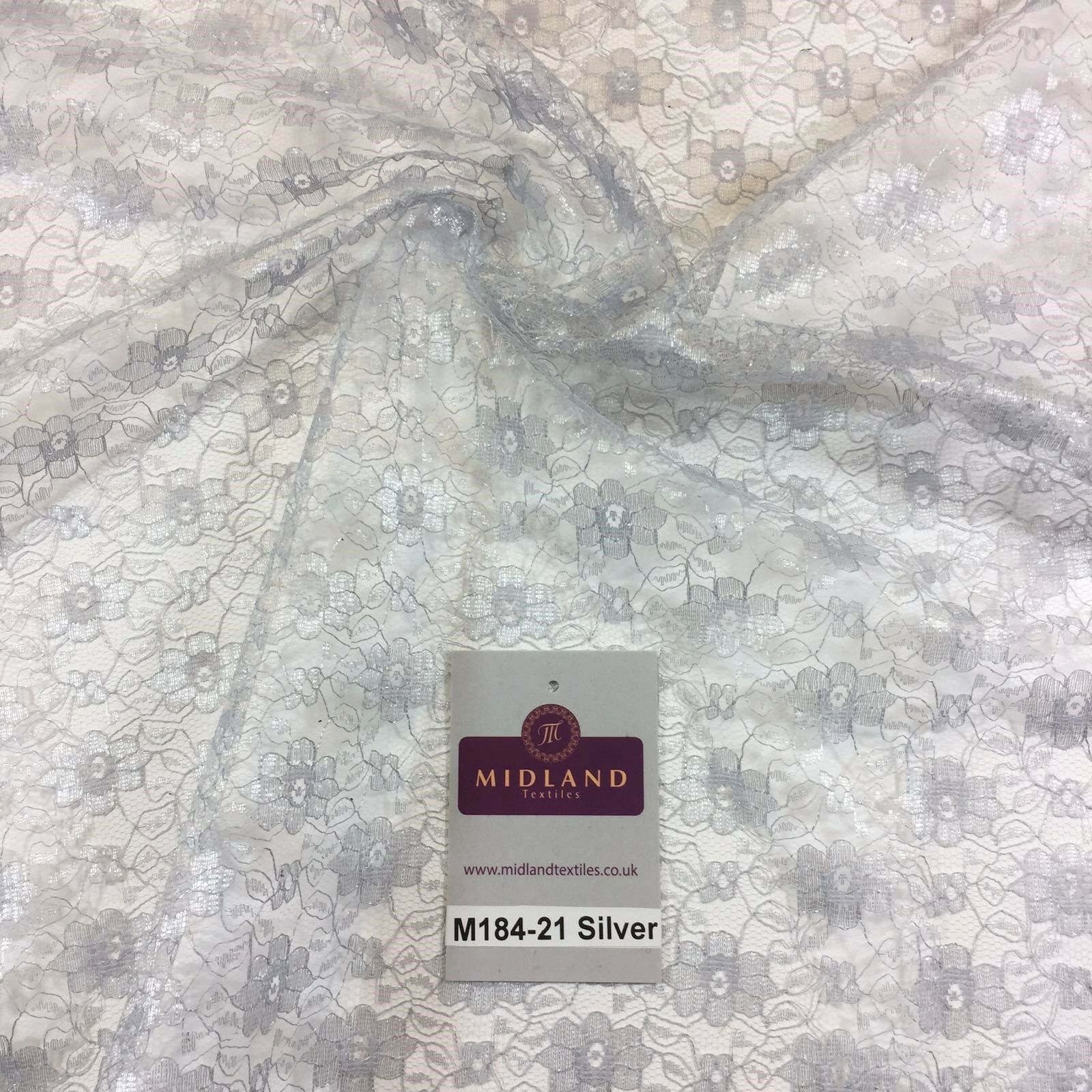 Floral Lace Net Fabric (Per Metre) Midtex  45' Wide M184