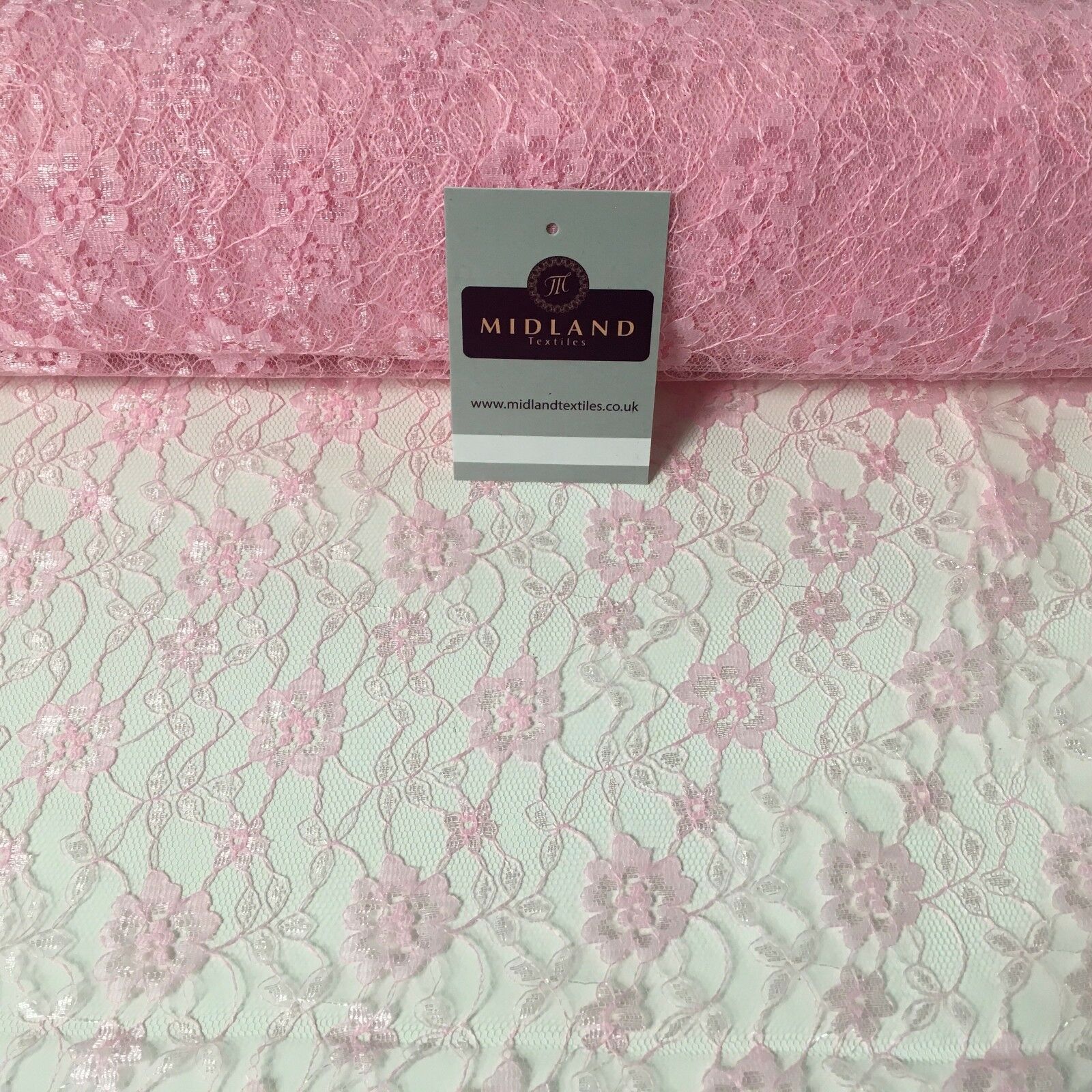 Floral Lace Net Fabric (Per Metre) Midtex  45' Wide M184