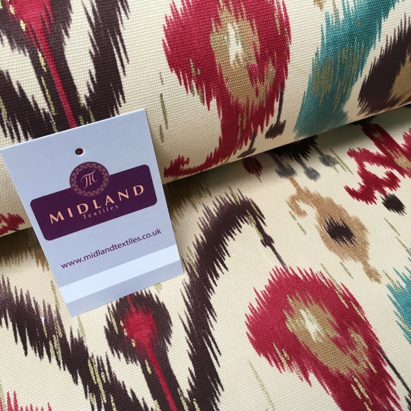 100% Cotton Canvas Beige Paisley Batik Printed Craft Fabric 58' Wide MK856-4