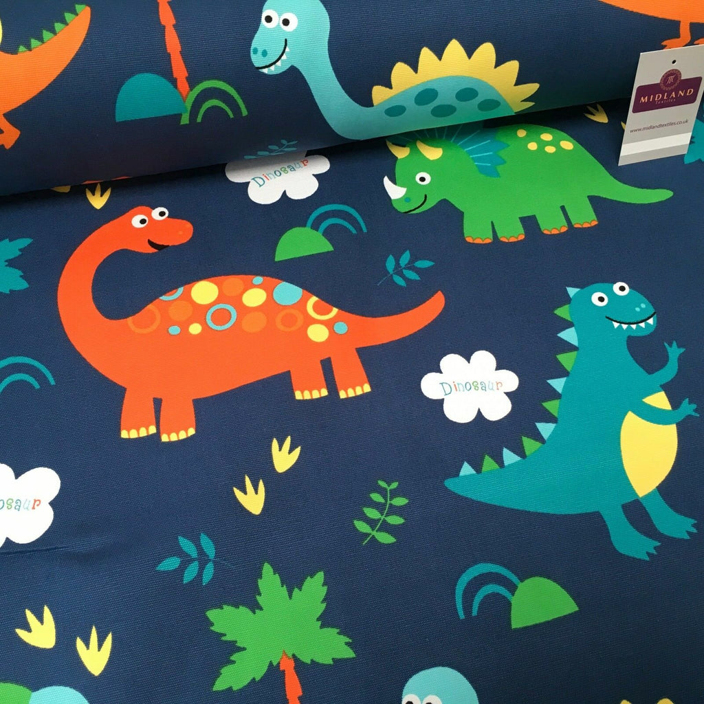 100% Cotton Canvas Novelty Dinosaurs Printed Craft Fabric 58