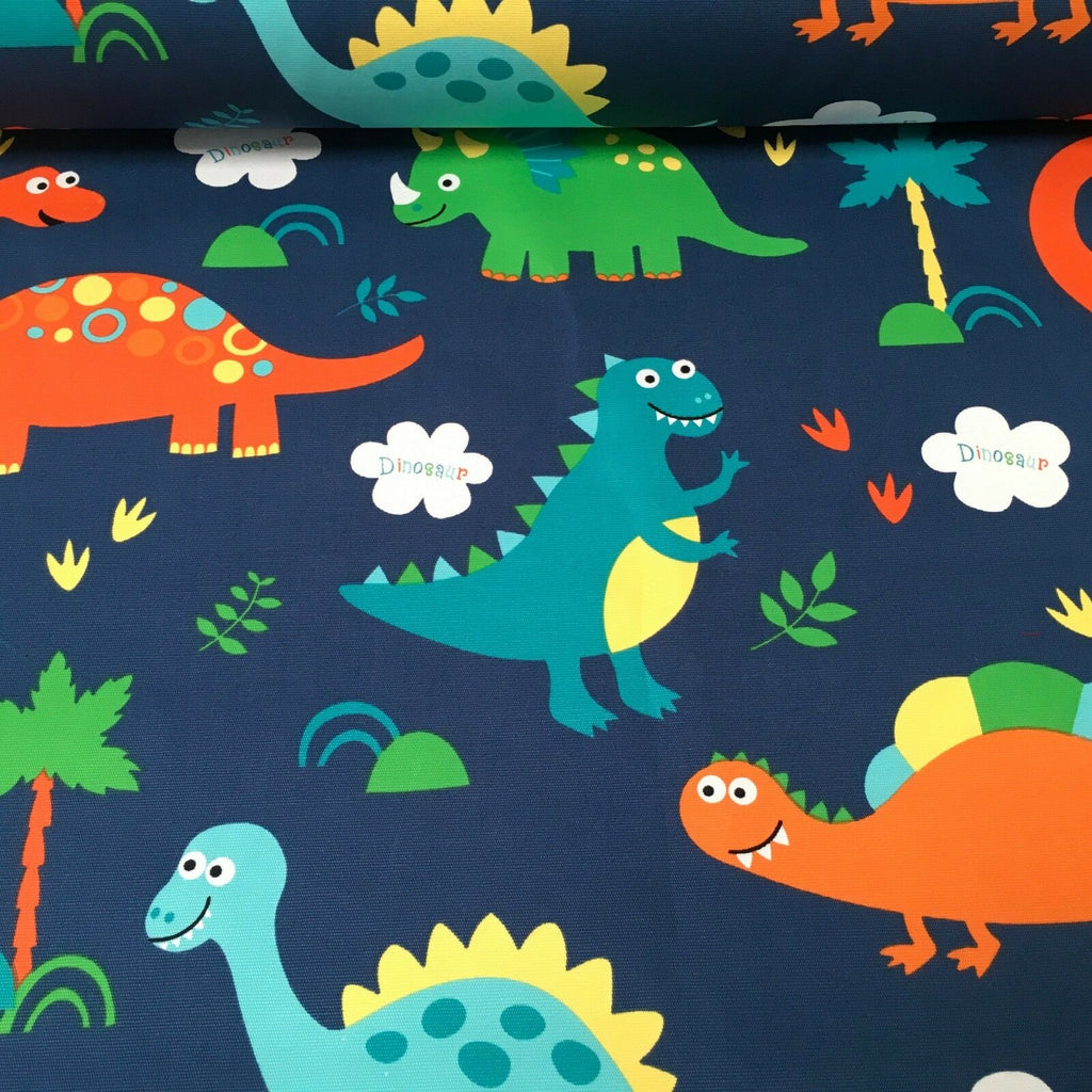 100% Cotton Canvas Novelty Dinosaurs Printed Craft Fabric 58