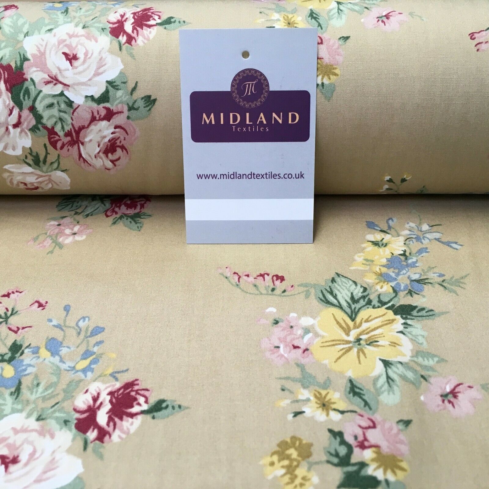 Floral Vintage Rose Shabby Chic Cotton Poplin Printed Fabric 110cm Wide MK1083