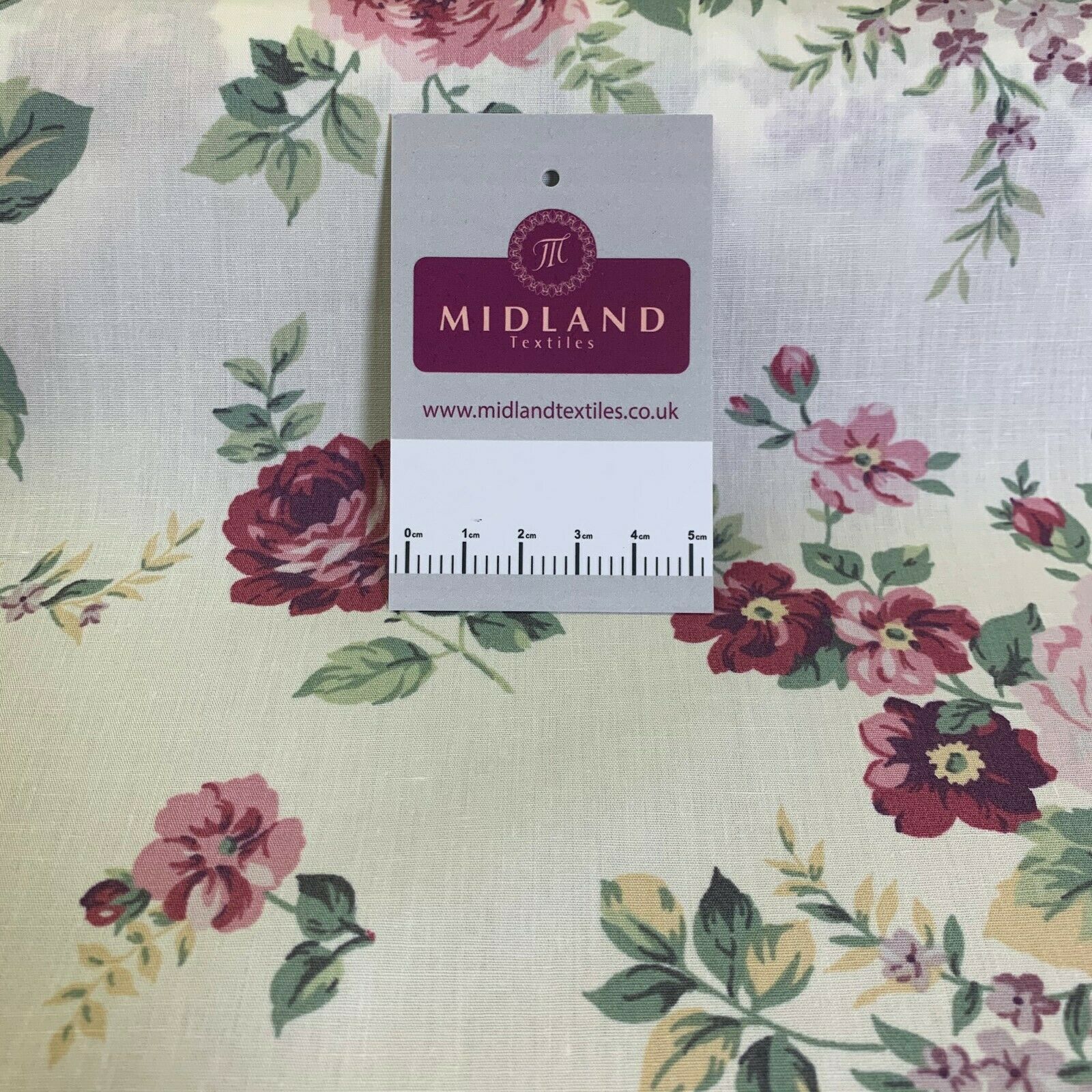 Floral Vintage Rose Shabby Chic Cotton Poplin Printed Fabric 110cm Wide MK1083