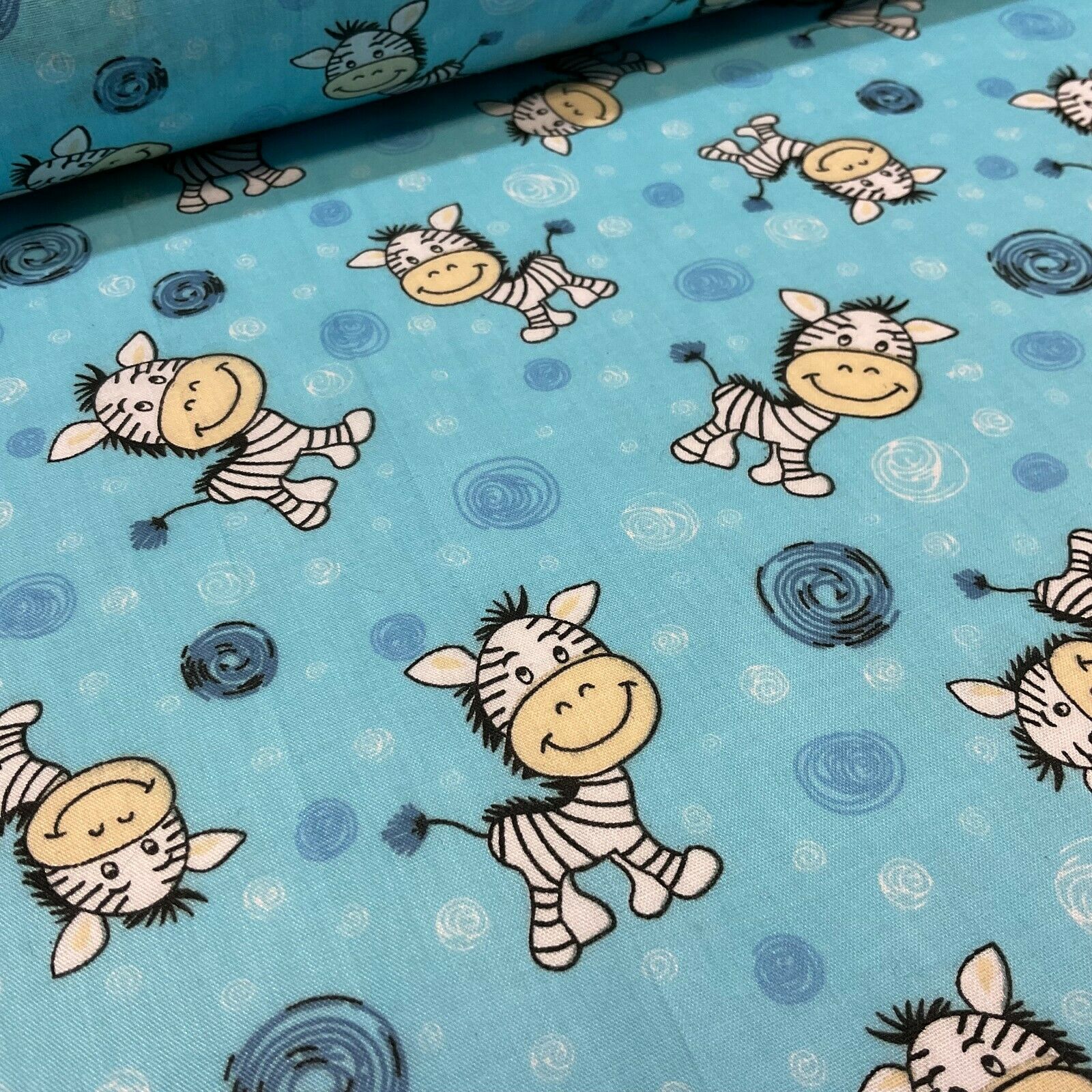 Zebra Animal Novelty children's Poly cotton printed lightweight fabric M1620