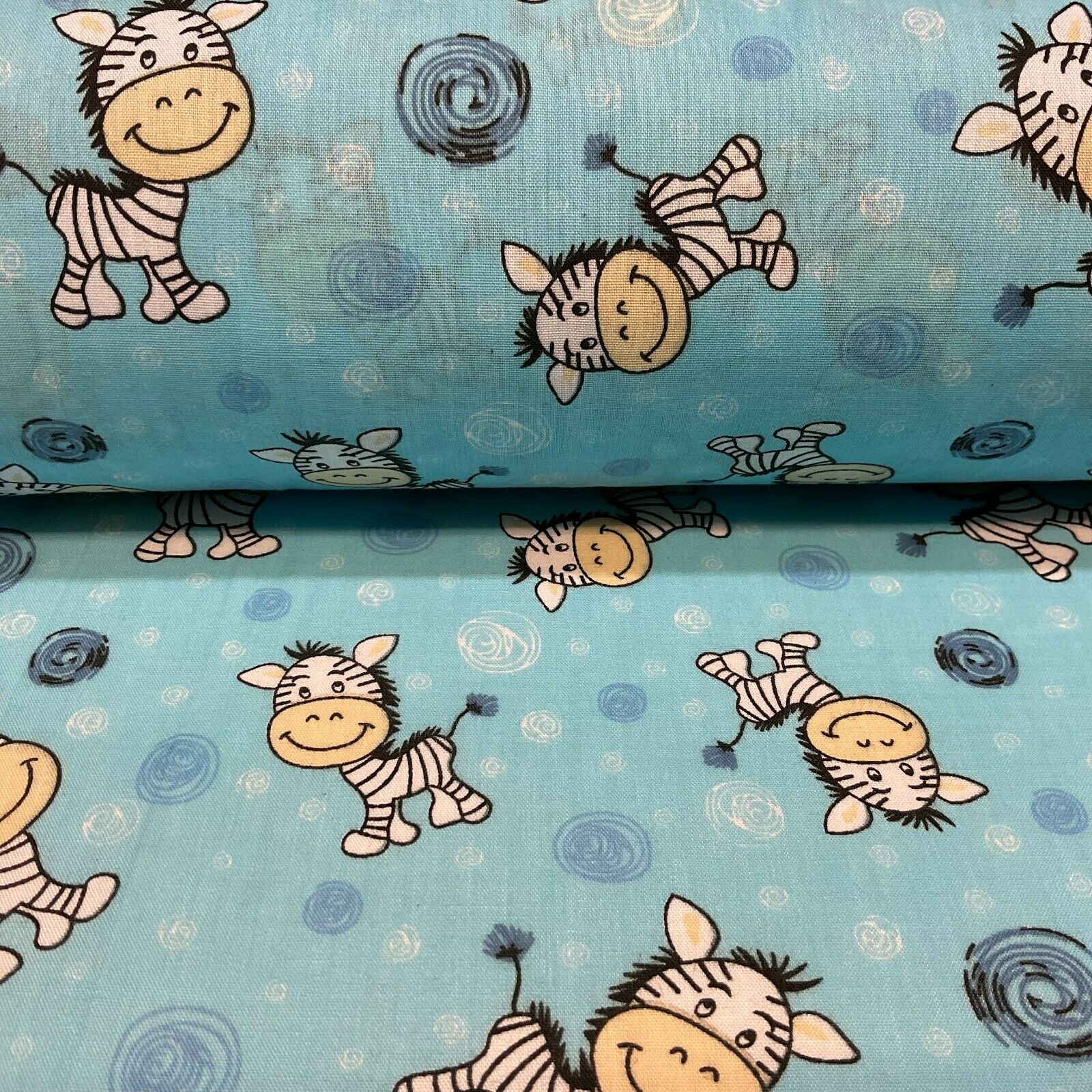 Zebra Animal Novelty children's Poly cotton printed lightweight fabric M1620