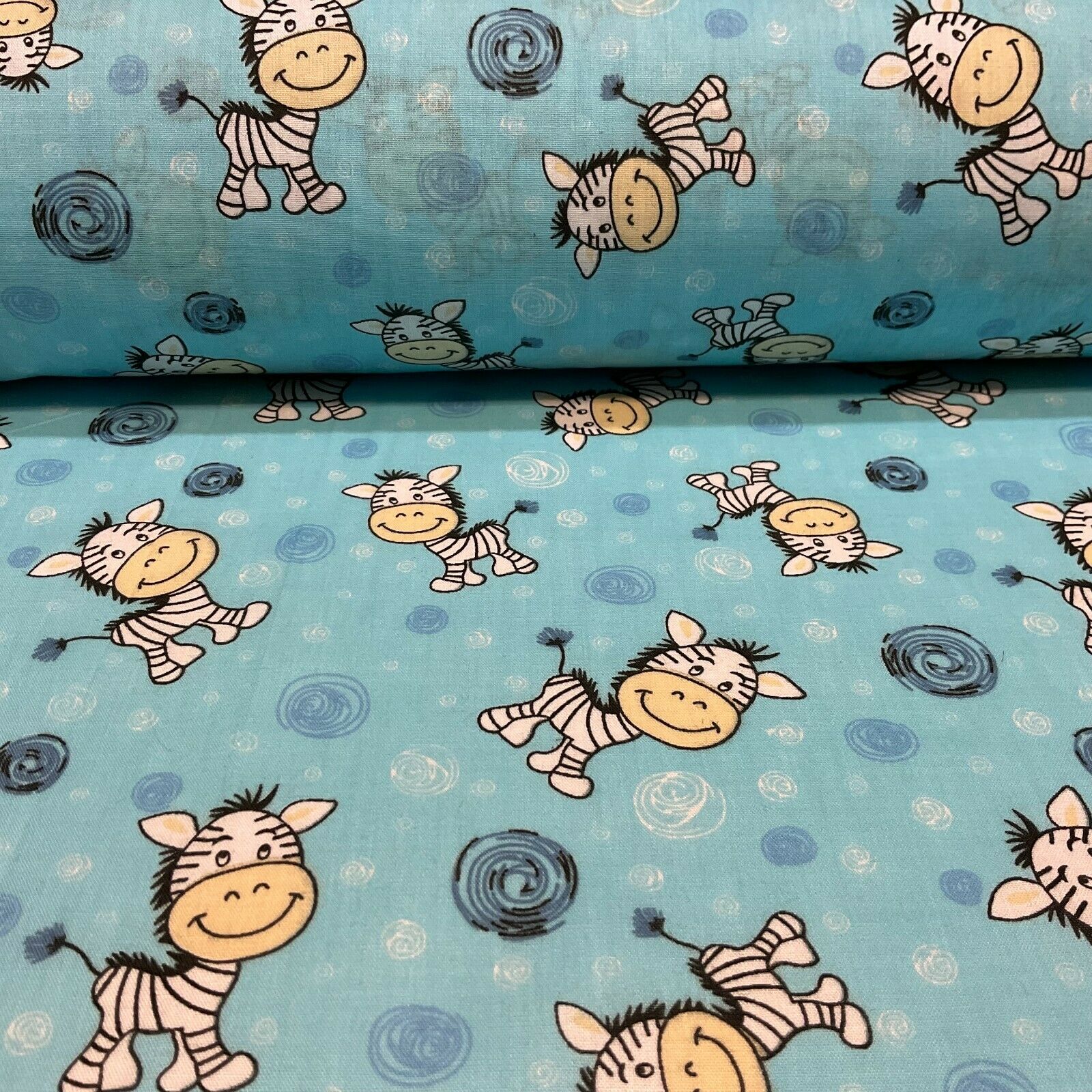 Zebra Animal Novelty children's Poly cotton printed lightweight fabric M1620