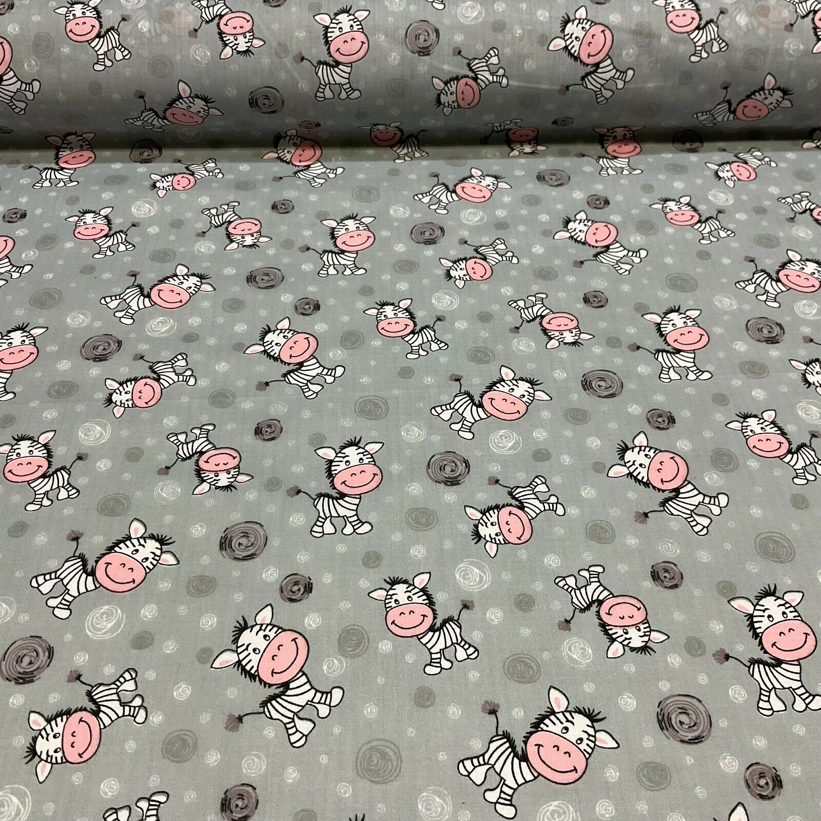 Zebra Animal Novelty children's Poly cotton printed lightweight fabric M1620