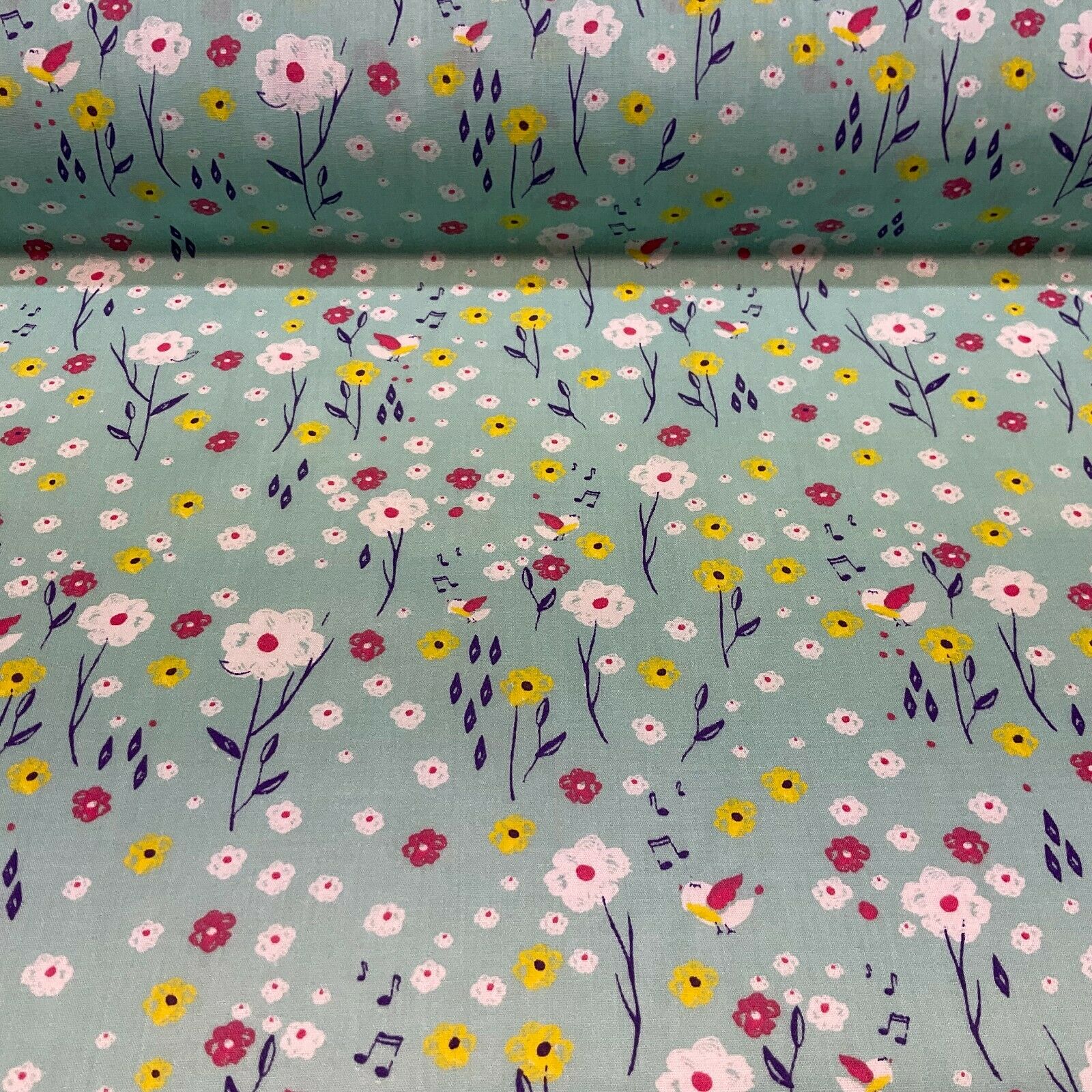 Pastel Summer Small Floral Poly cotton printed lightweight fabric M1617