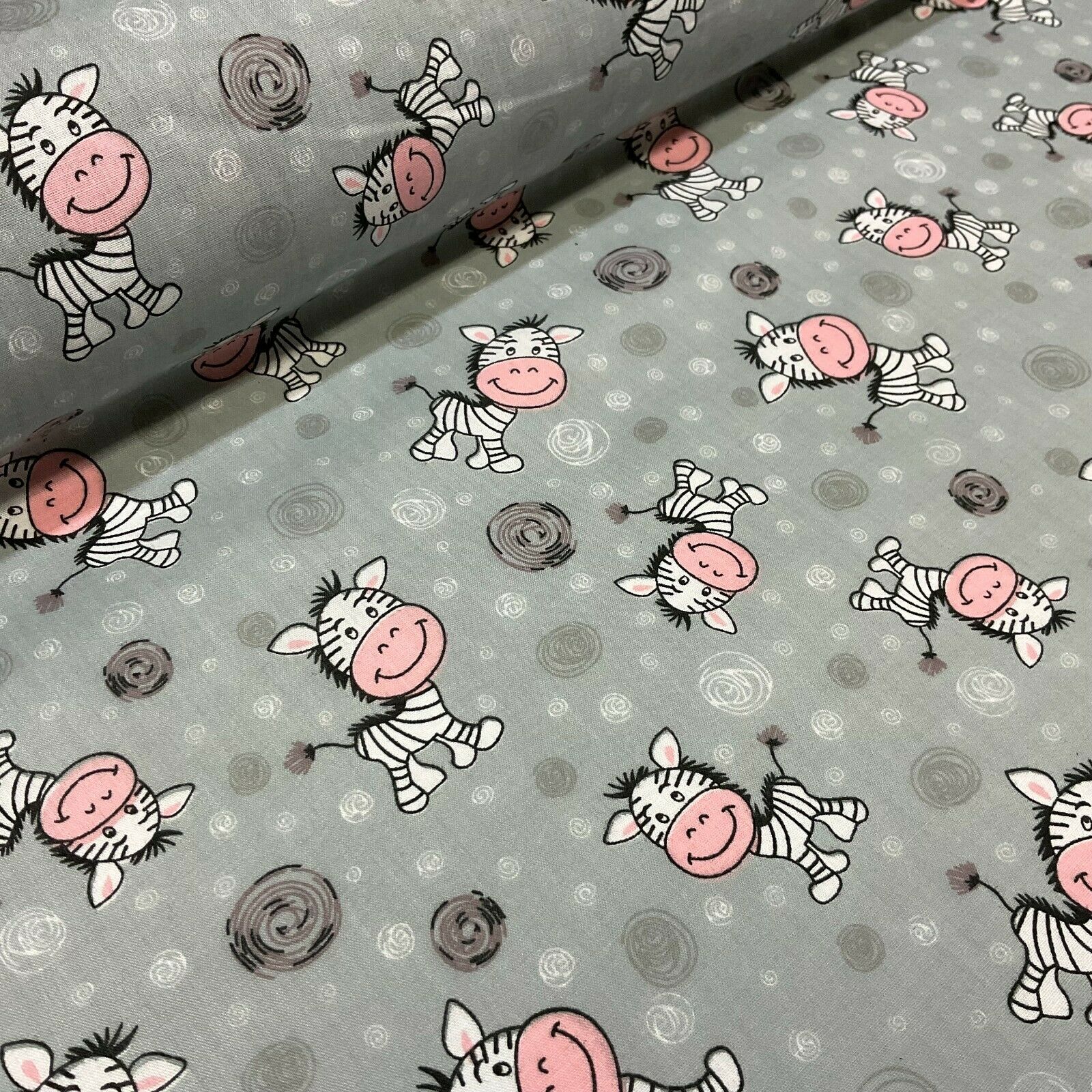 Zebra Animal Novelty children's Poly cotton printed lightweight fabric M1620