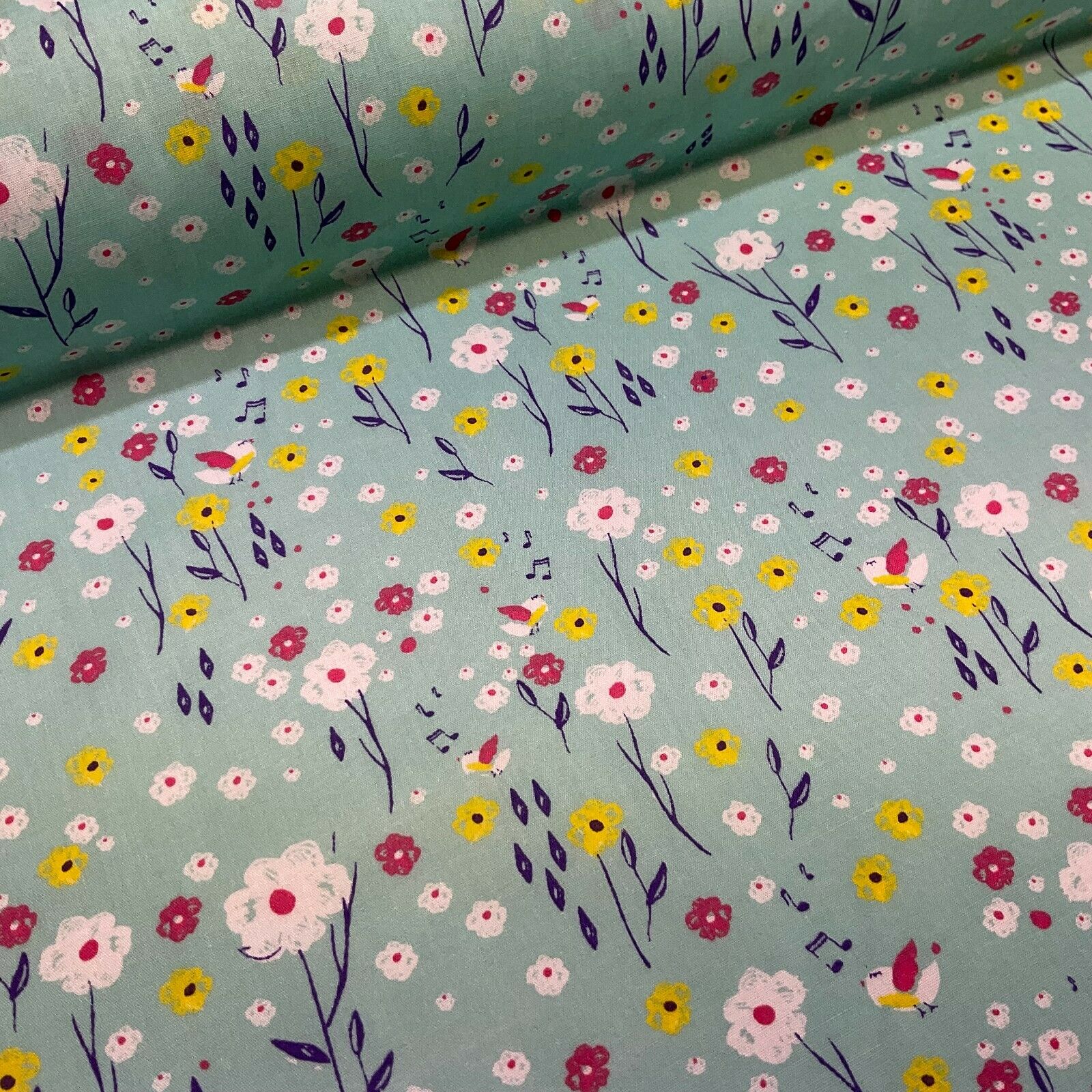 Pastel Summer Small Floral Poly cotton printed lightweight fabric M1617