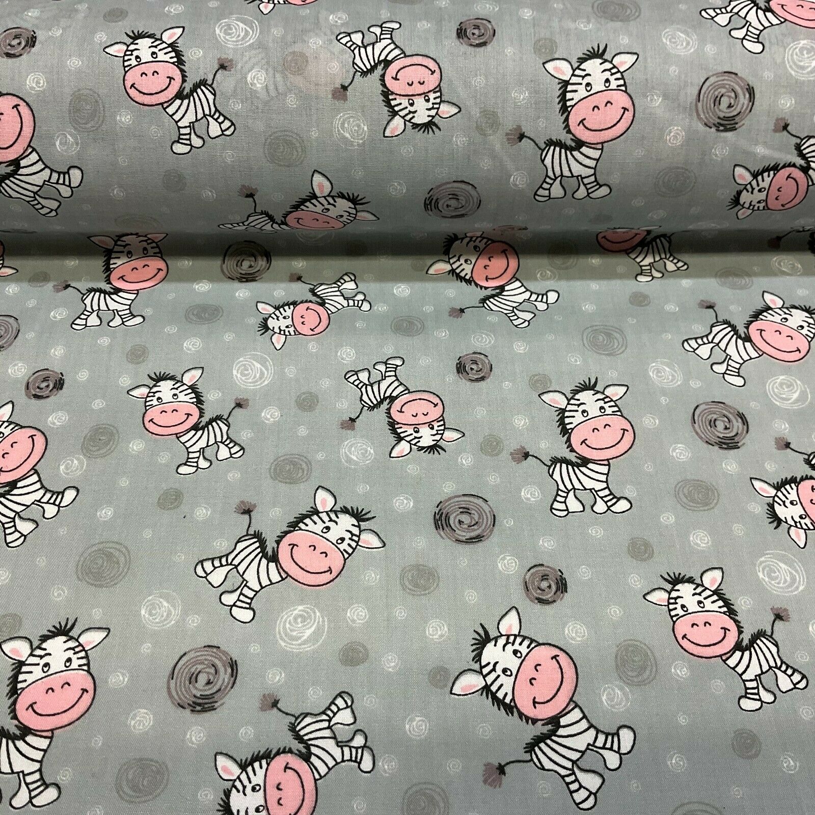 Zebra Animal Novelty children's Poly cotton printed lightweight fabric M1620