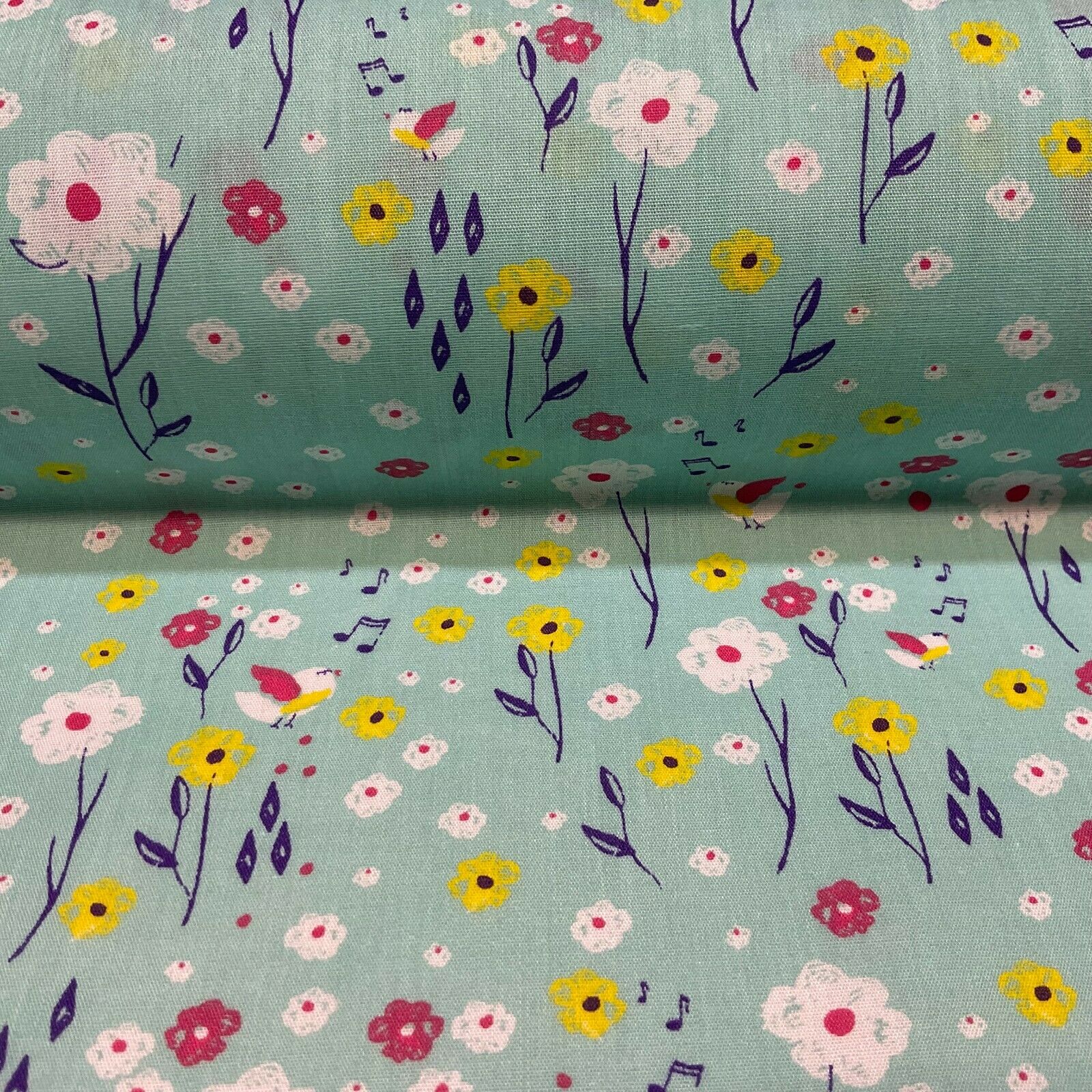 Pastel Summer Small Floral Poly cotton printed lightweight fabric M1617