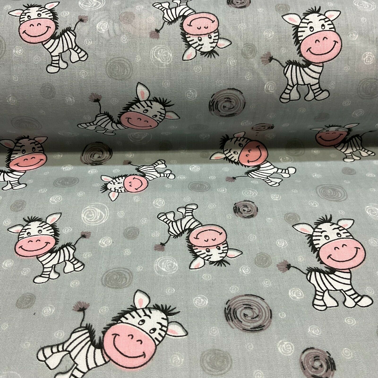 Zebra Animal Novelty children's Poly cotton printed lightweight fabric M1620