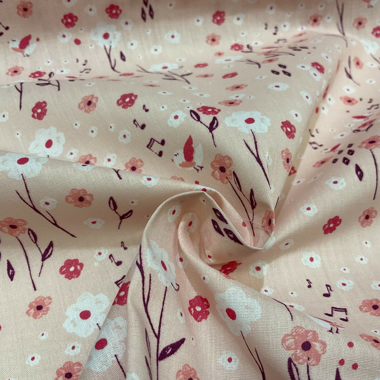 Pastel Summer Small Floral Poly cotton printed lightweight fabric M1617