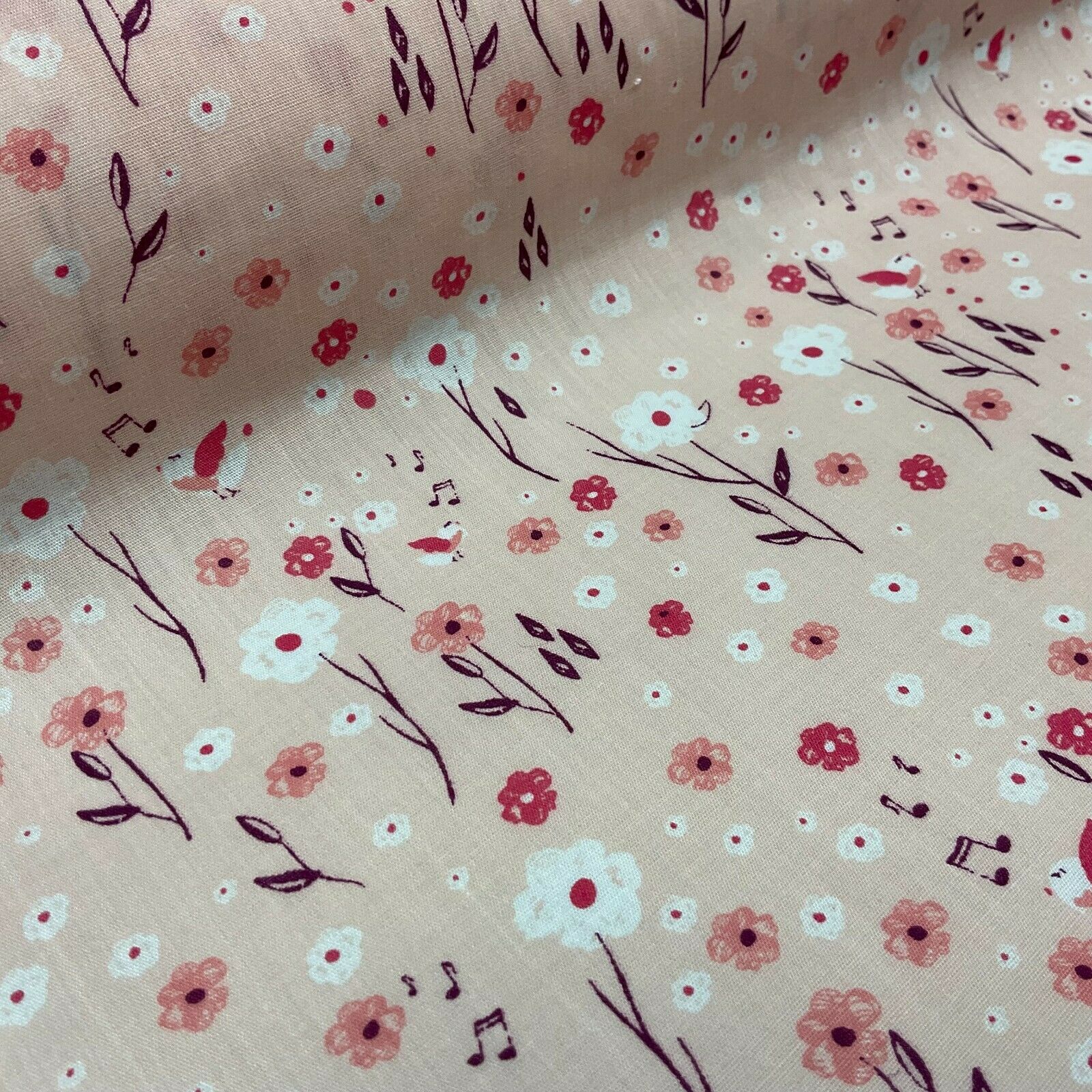 Pastel Summer Small Floral Poly cotton printed lightweight fabric M1617