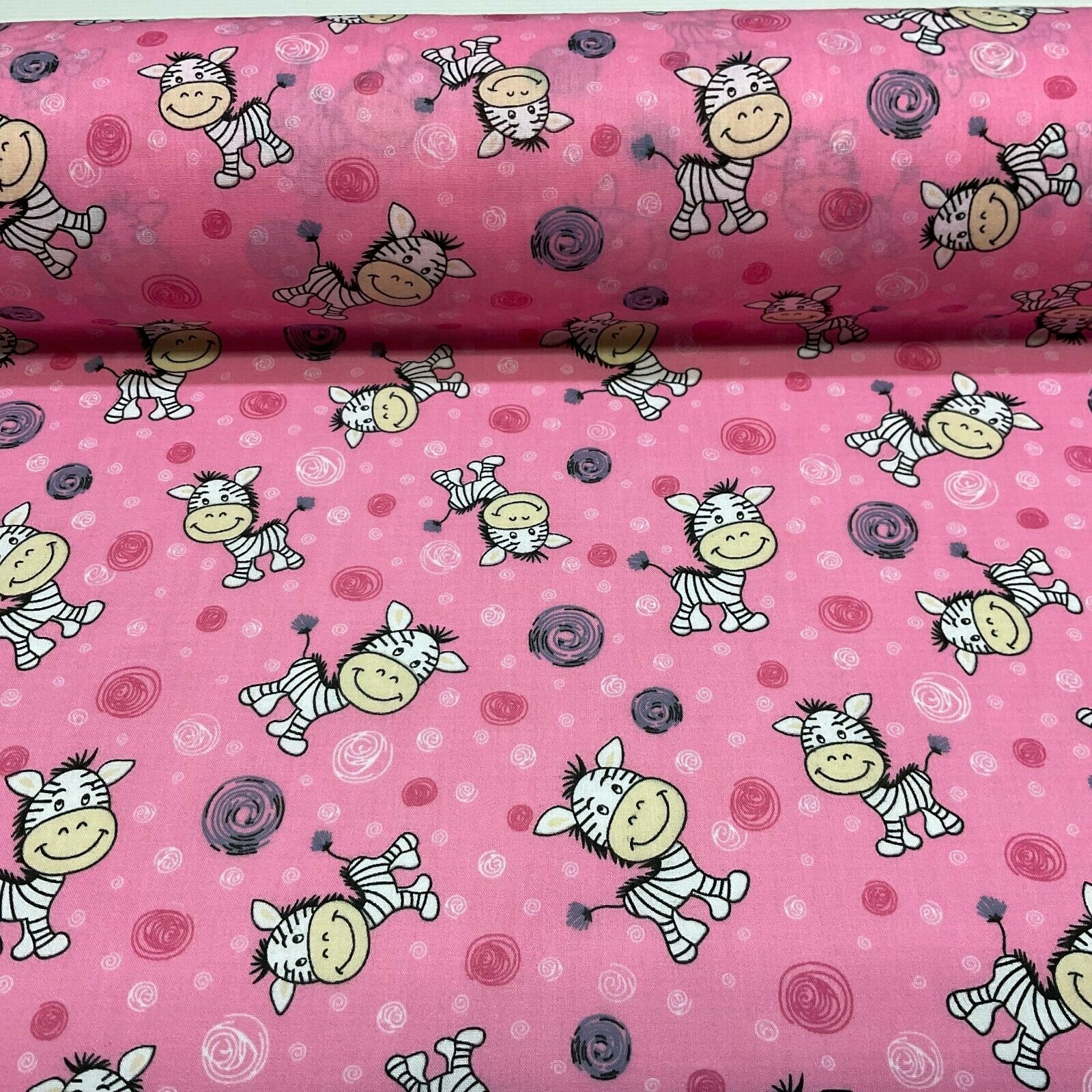 Zebra Animal Novelty children's Poly cotton printed lightweight fabric M1620