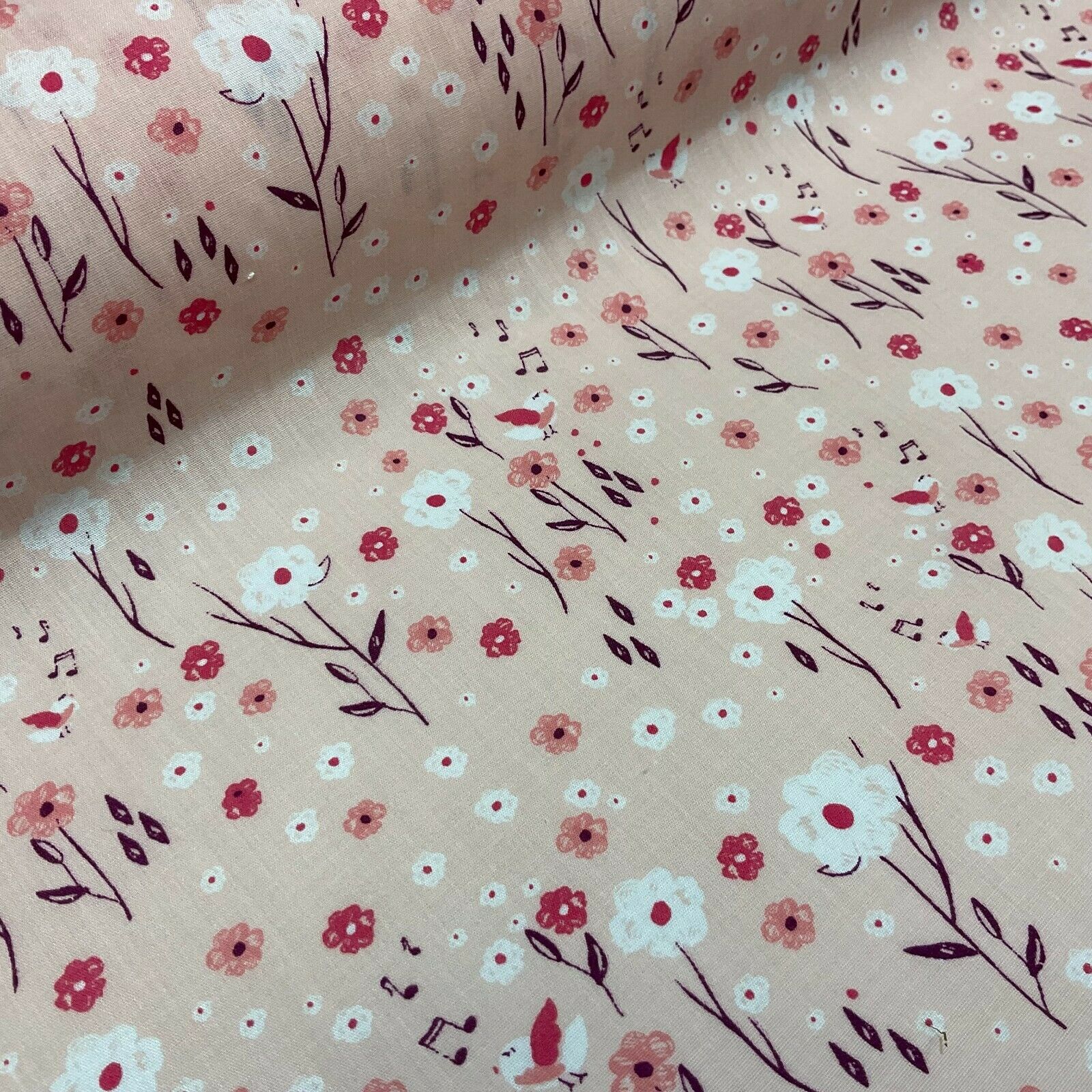 Pastel Summer Small Floral Poly cotton printed lightweight fabric M1617