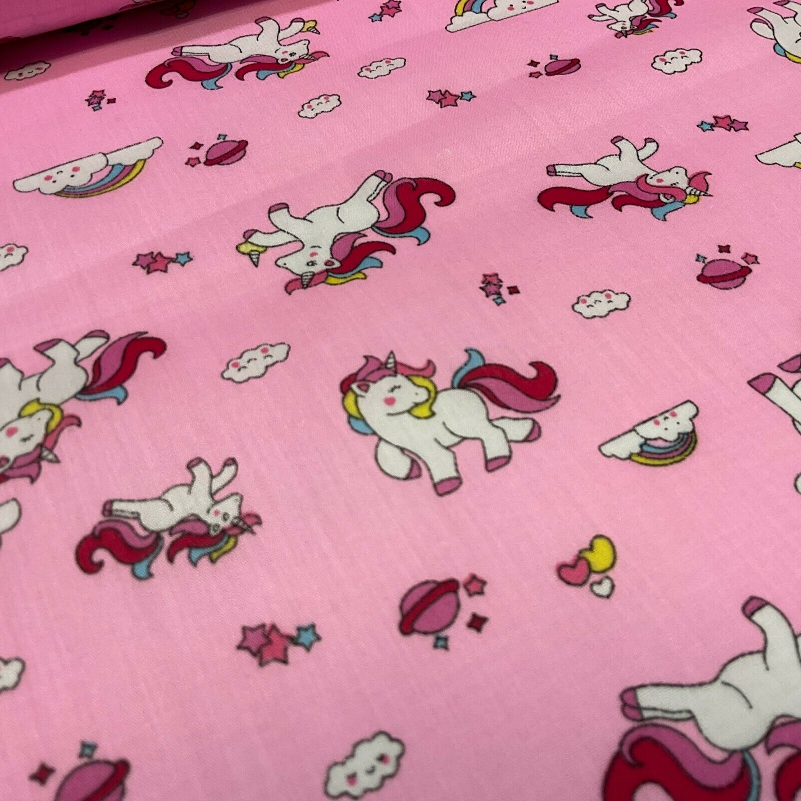 Unicorn Mystical Magical Novelty Poly cotton printed lightweight fabric M1634