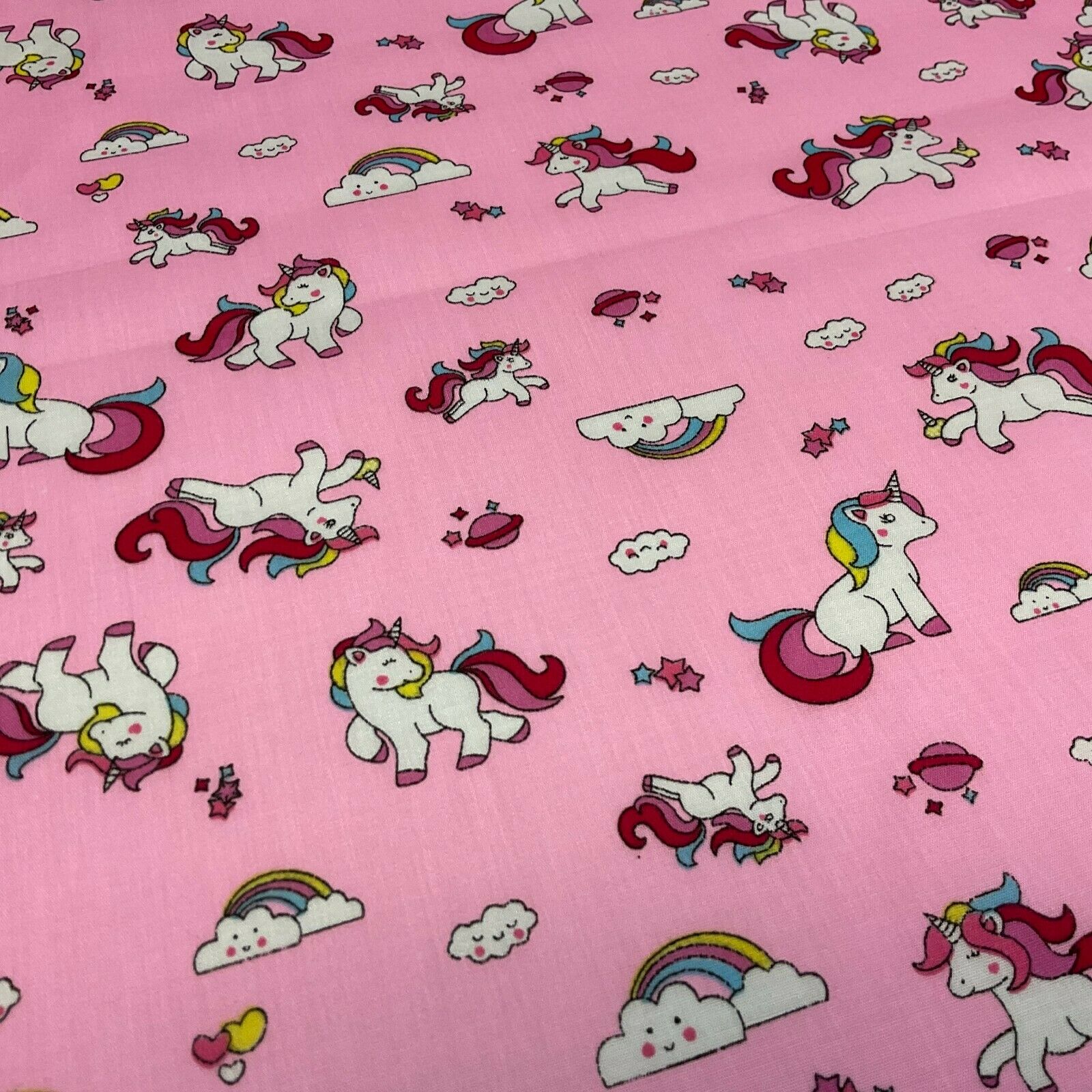 Unicorn Mystical Magical Novelty Poly cotton printed lightweight fabric M1634