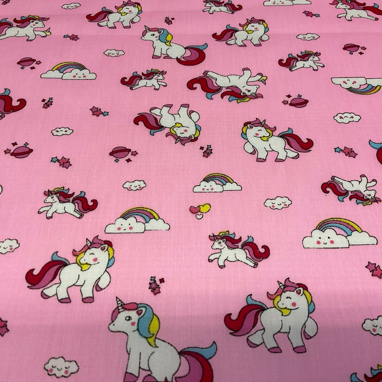 Unicorn Mystical Magical Novelty Poly cotton printed lightweight fabric M1634