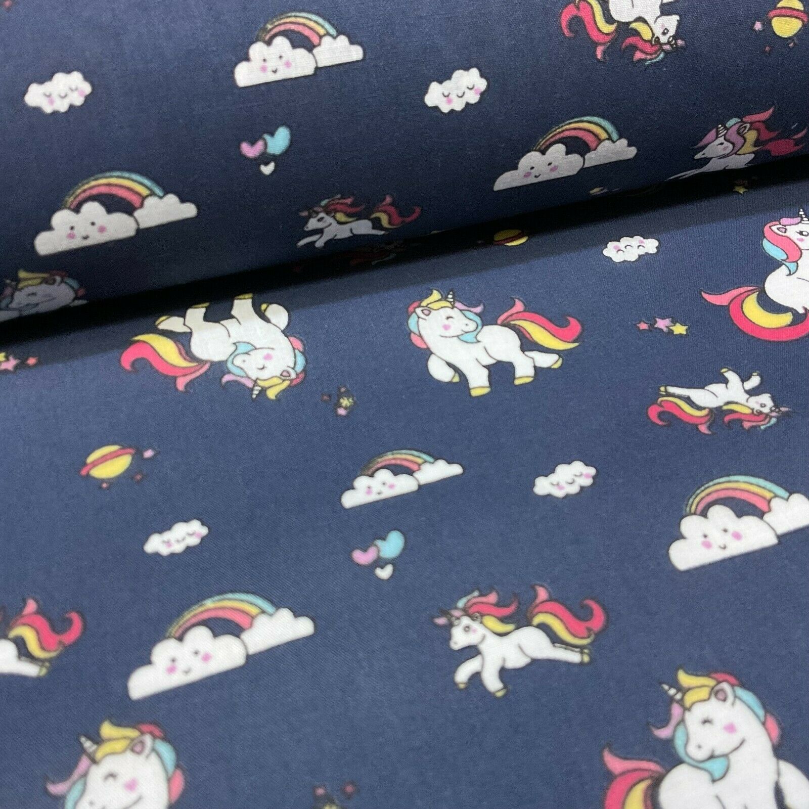 Unicorn Mystical Magical Novelty Poly cotton printed lightweight fabric M1634