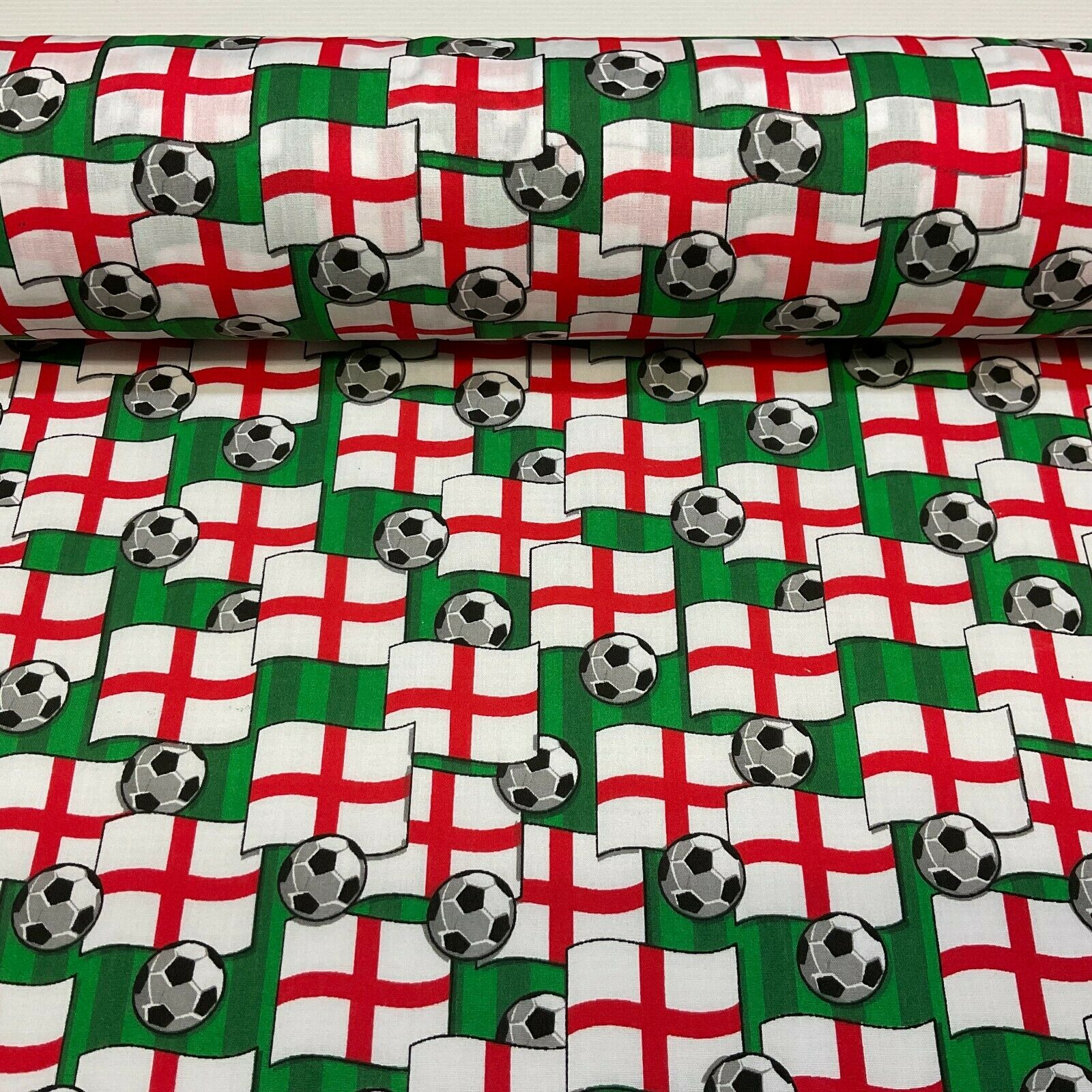 Green England Football Flag Poly cotton printed lightweight fabric M1638