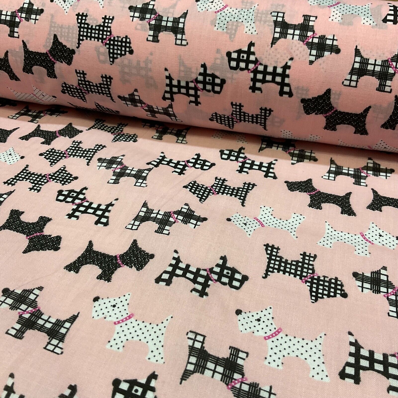 Scottie Dog Children's Poly cotton printed lightweight fabric M1640